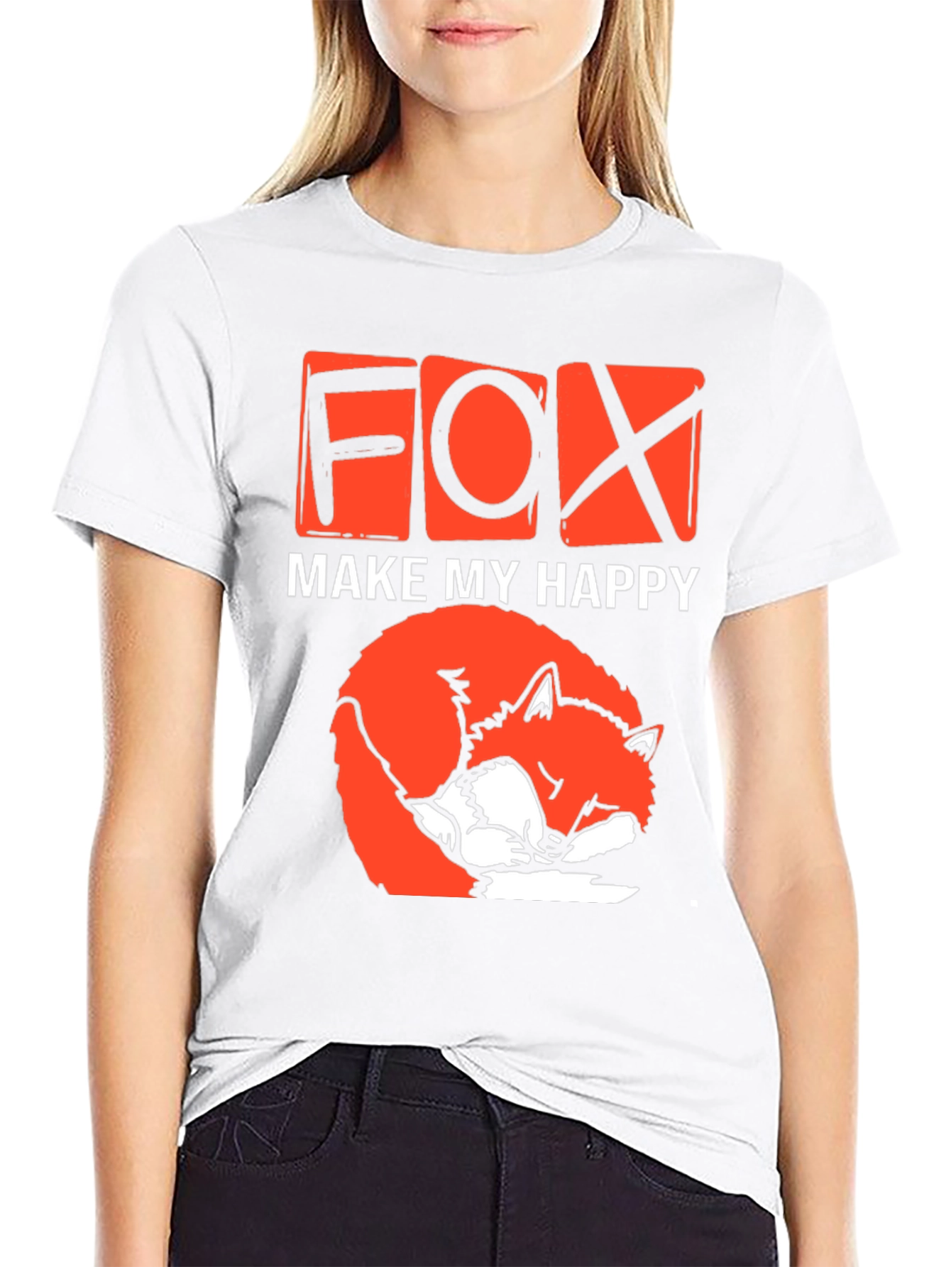 Cute Fox Make My Happy Graphic T-Shirt