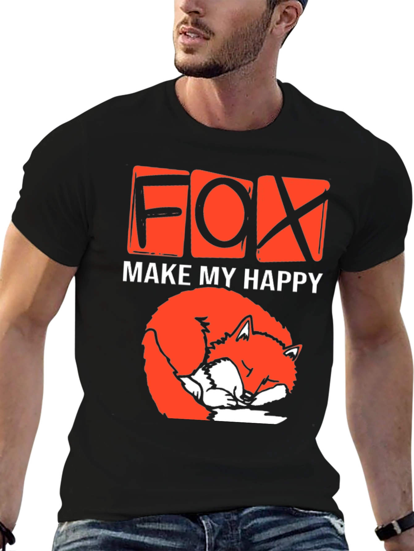 Cute Fox Make My Happy Graphic T-Shirt