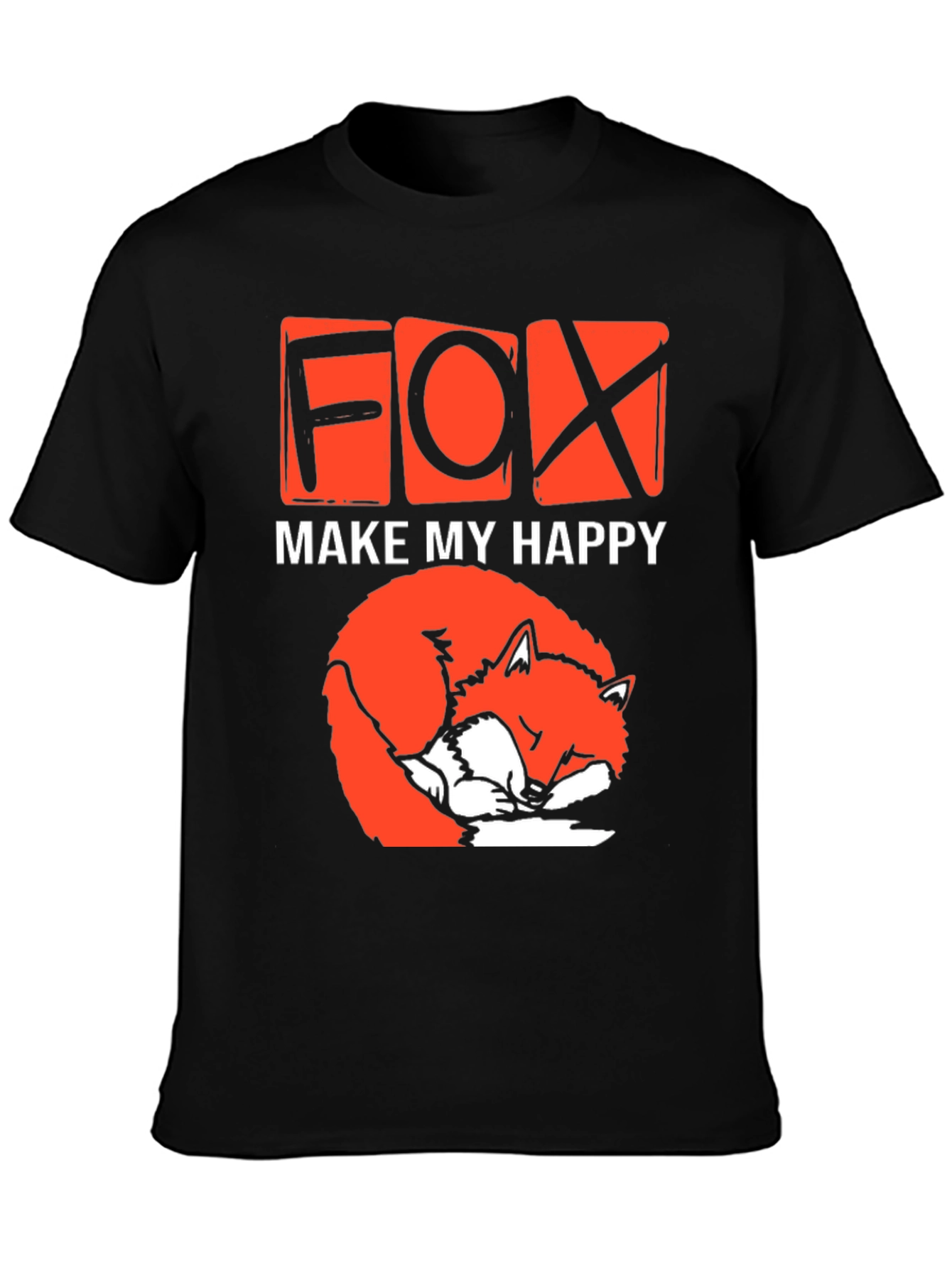 Cute Fox Make My Happy Graphic T-Shirt