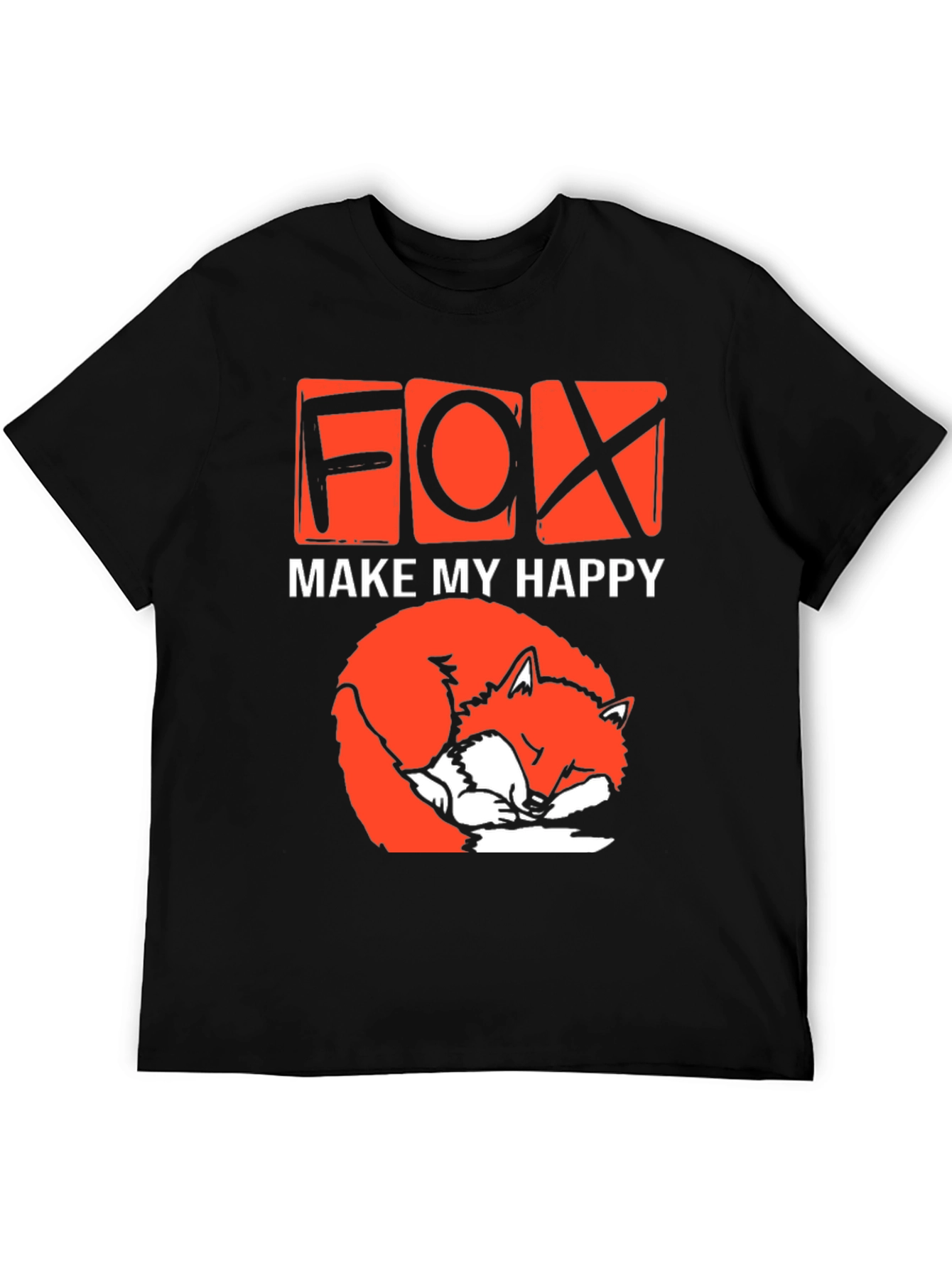 Cute Fox Make My Happy Graphic T-Shirt