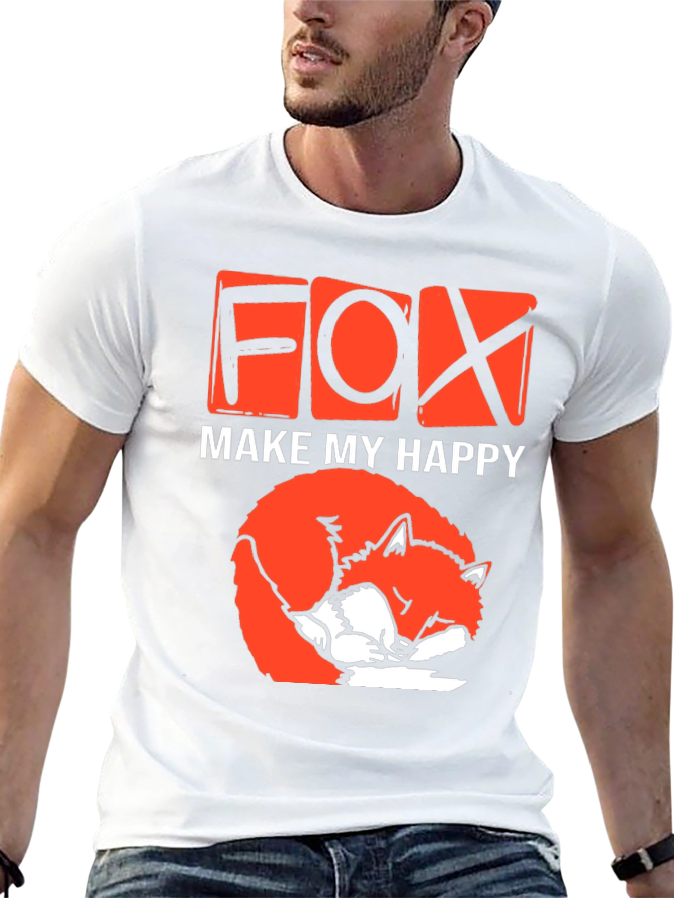 Cute Fox Make My Happy Graphic T-Shirt