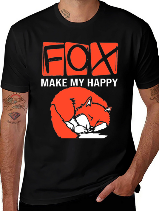 Cute Fox Make My Happy Graphic T-Shirt