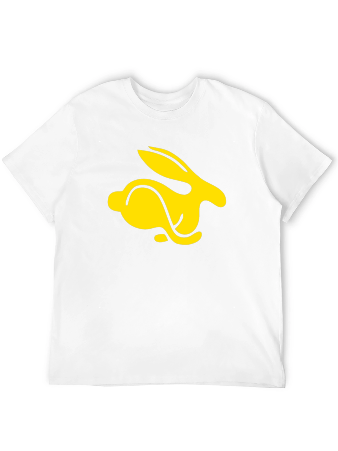 Black T-Shirt with Yellow Rabbit Graphic