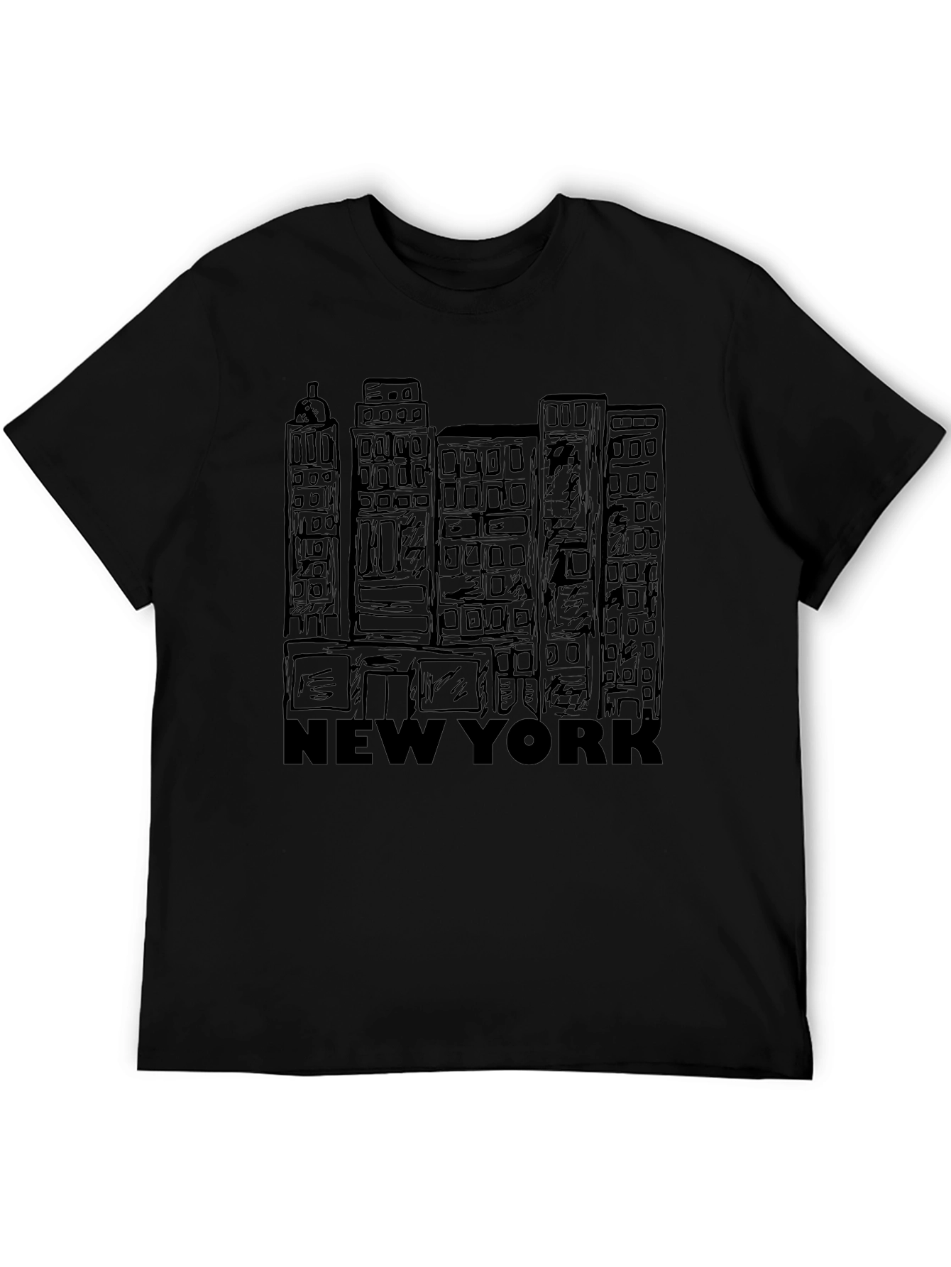 New York City Skyline Black Graphic T-Shirt