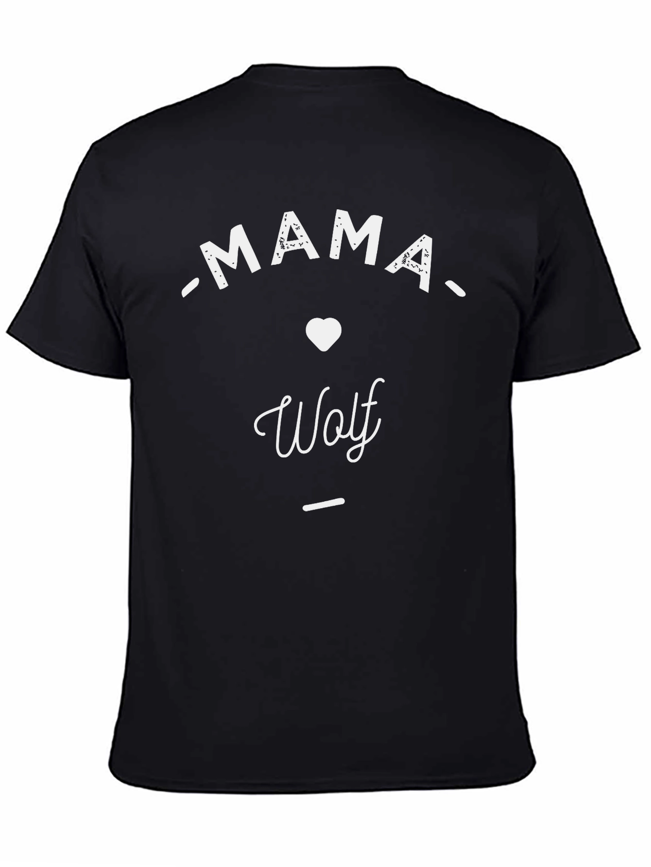 Mama Wolf T-Shirt - Black Crew Neck Tee