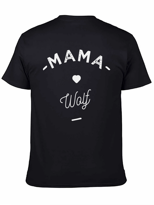 Mama Wolf T-Shirt - Black Crew Neck Tee