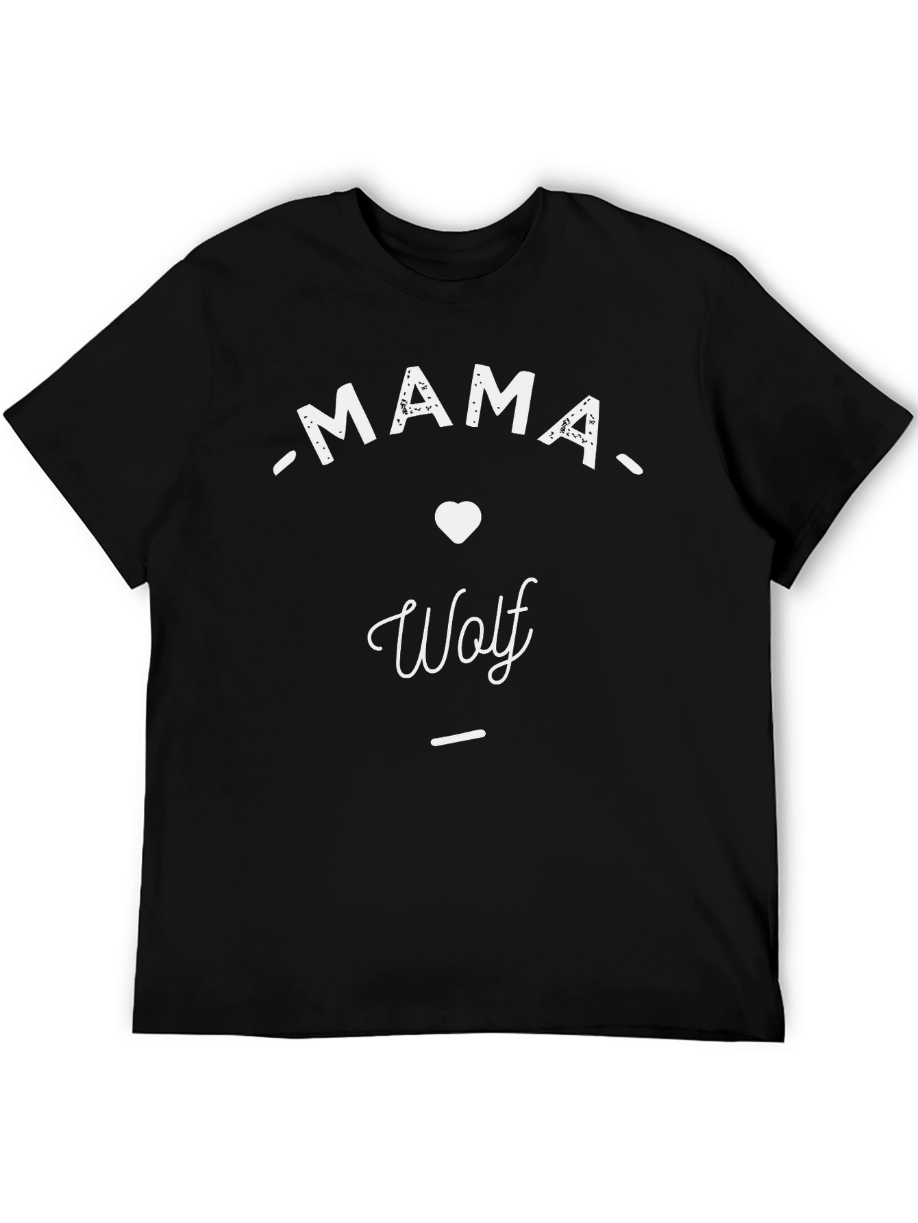Mama Wolf T-Shirt - Black Crew Neck Tee