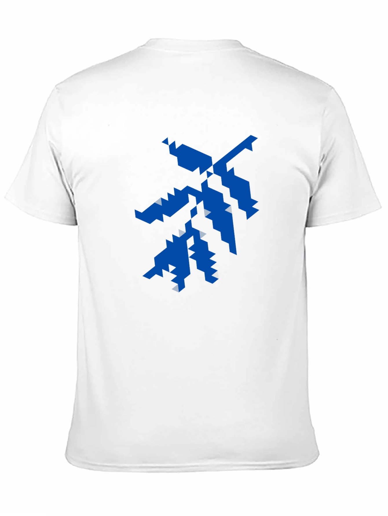 Geometric Blue Graphic Print Black T-Shirt