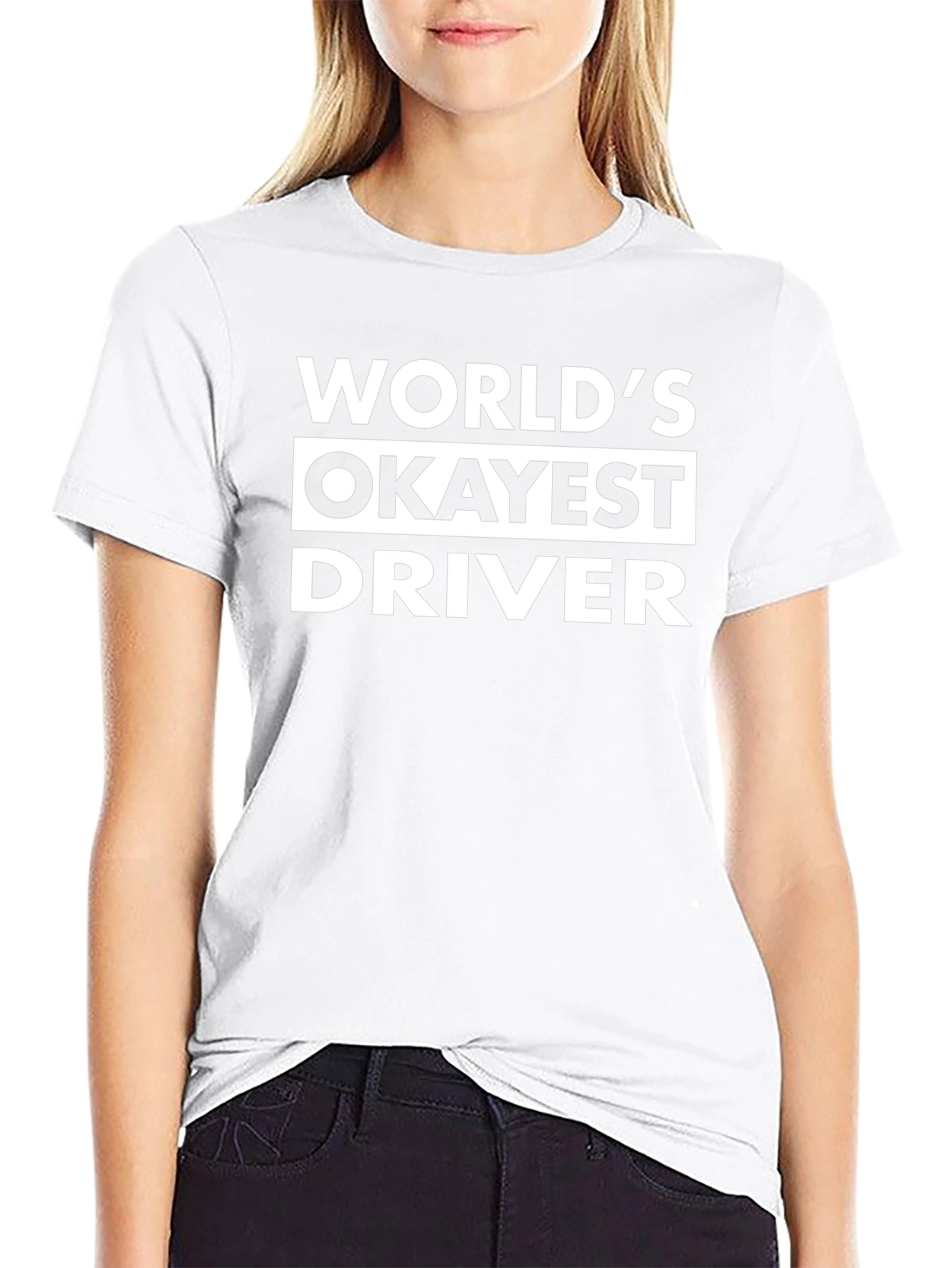 Worlds Okayest Driver Black Graphic Tee