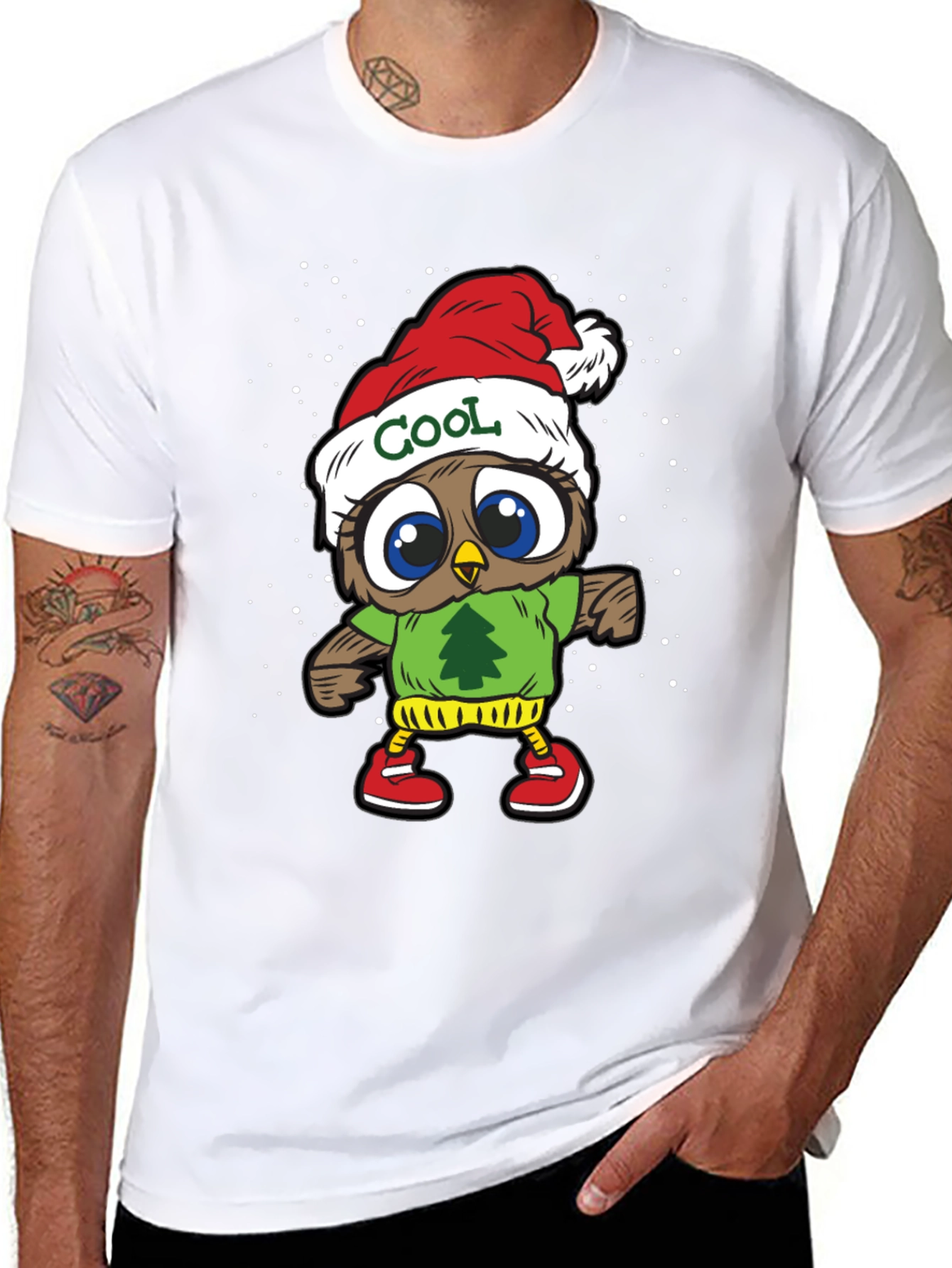 Cool Owl Christmas T-Shirt