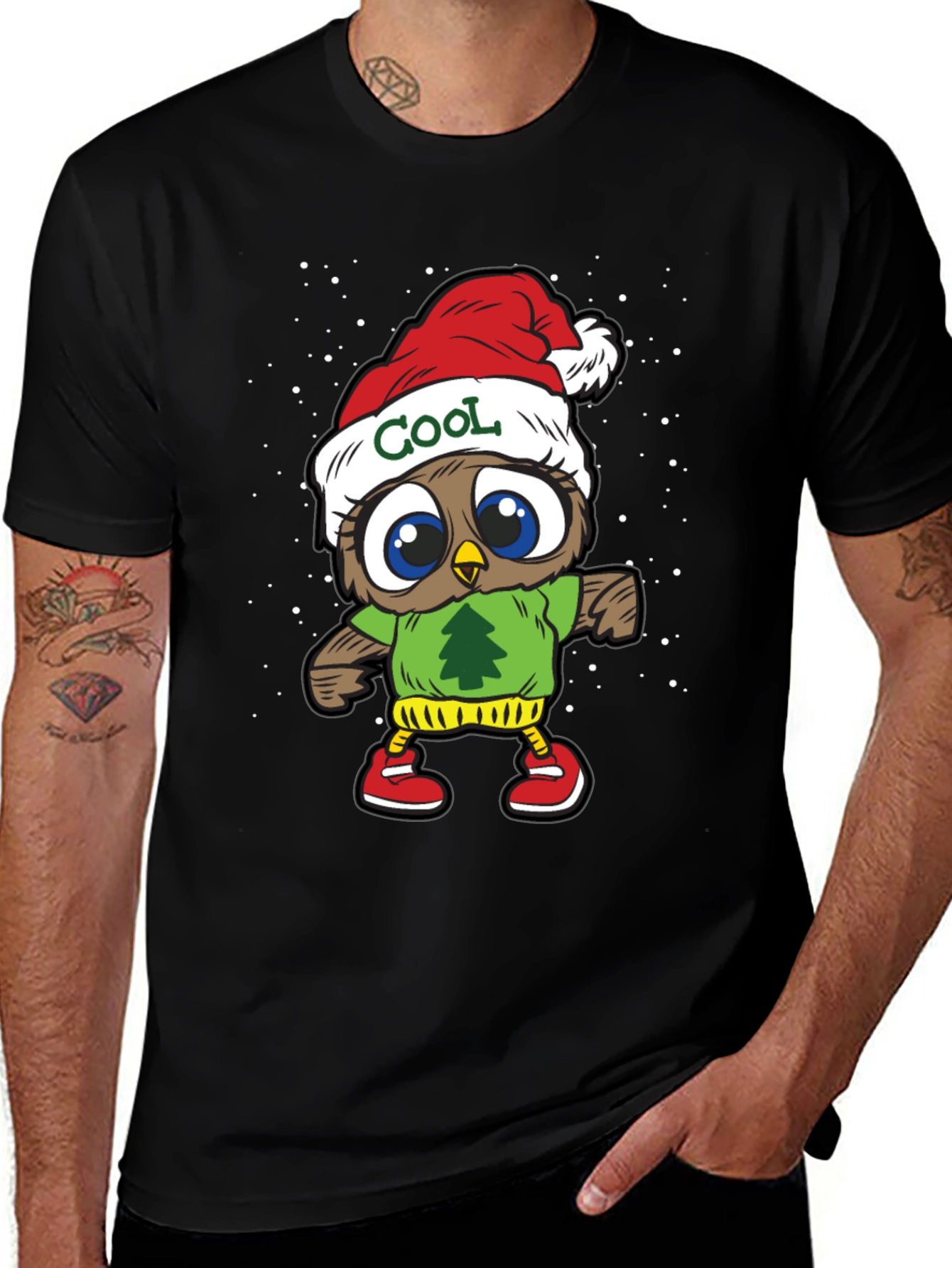Cool Owl Christmas T-Shirt