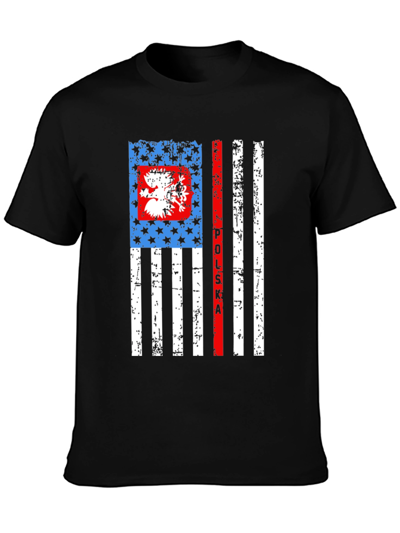 Poland Flag Inspired Graphic Print T-Shirt