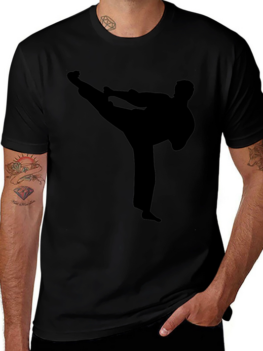 Black Karate Silhouette T-Shirt