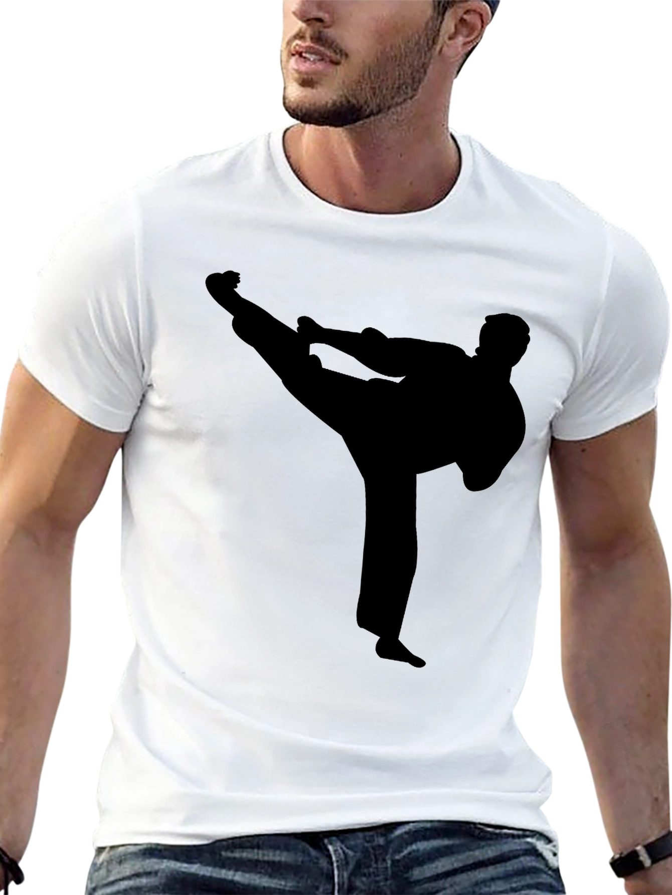 Black Karate Silhouette T-Shirt