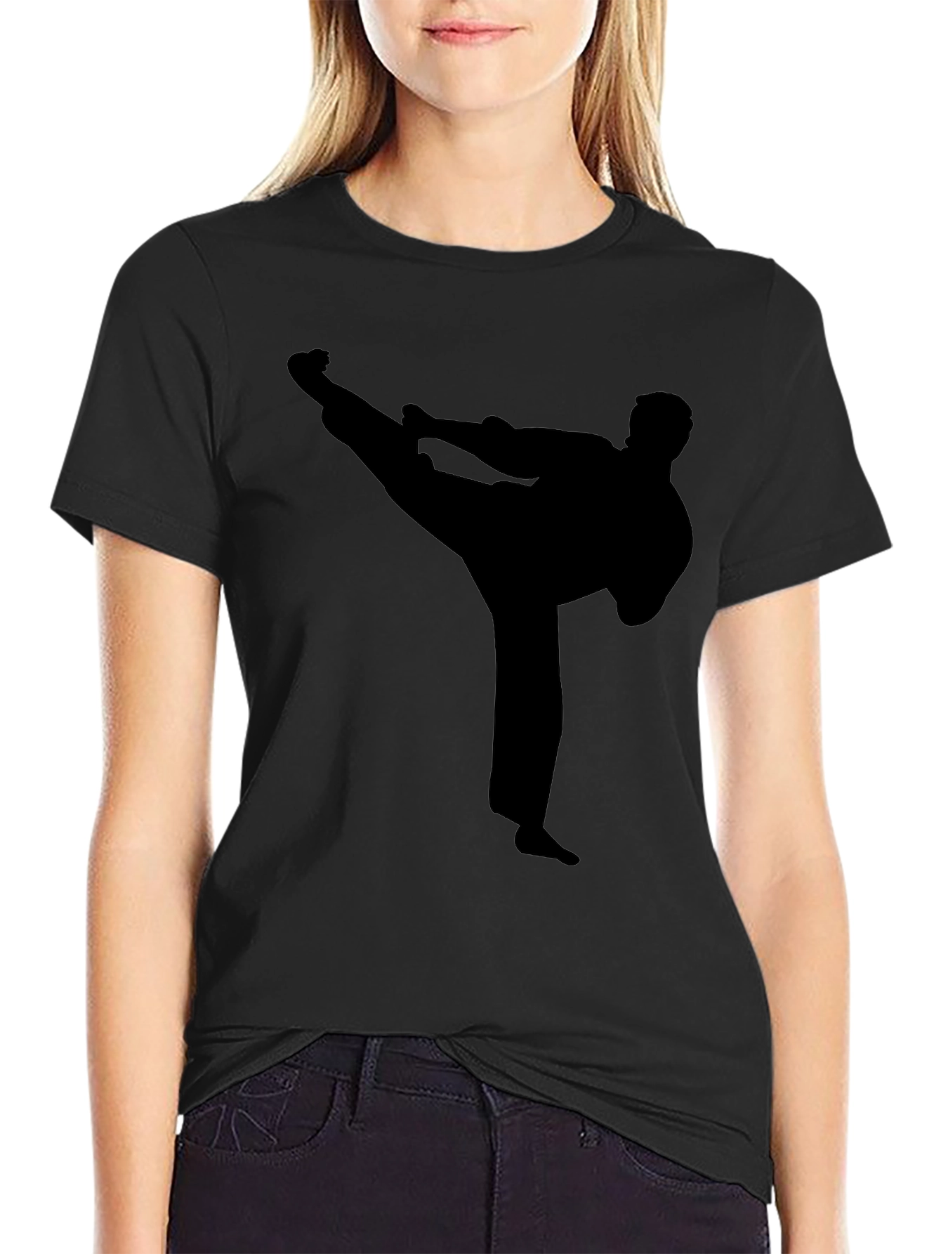 Black Karate Silhouette T-Shirt