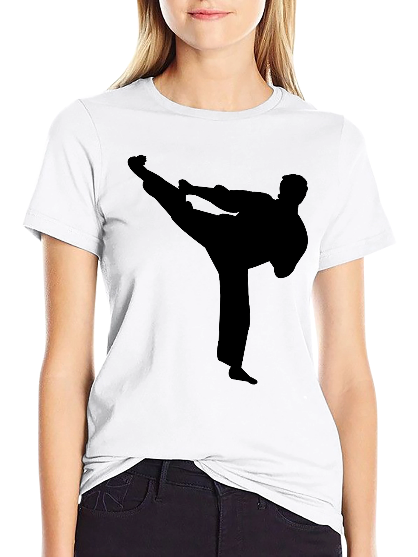 Black Karate Silhouette T-Shirt