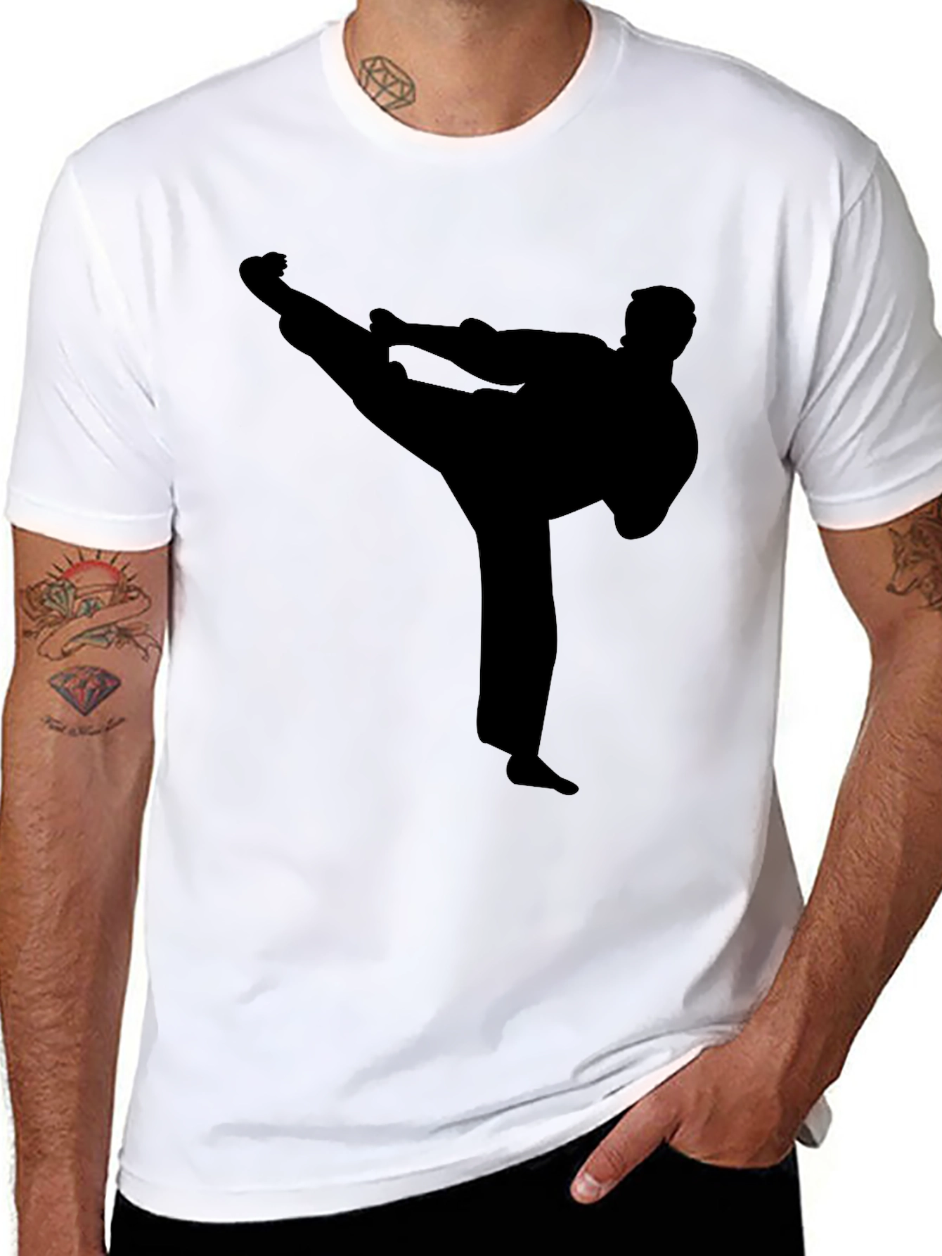 Black Karate Silhouette T-Shirt