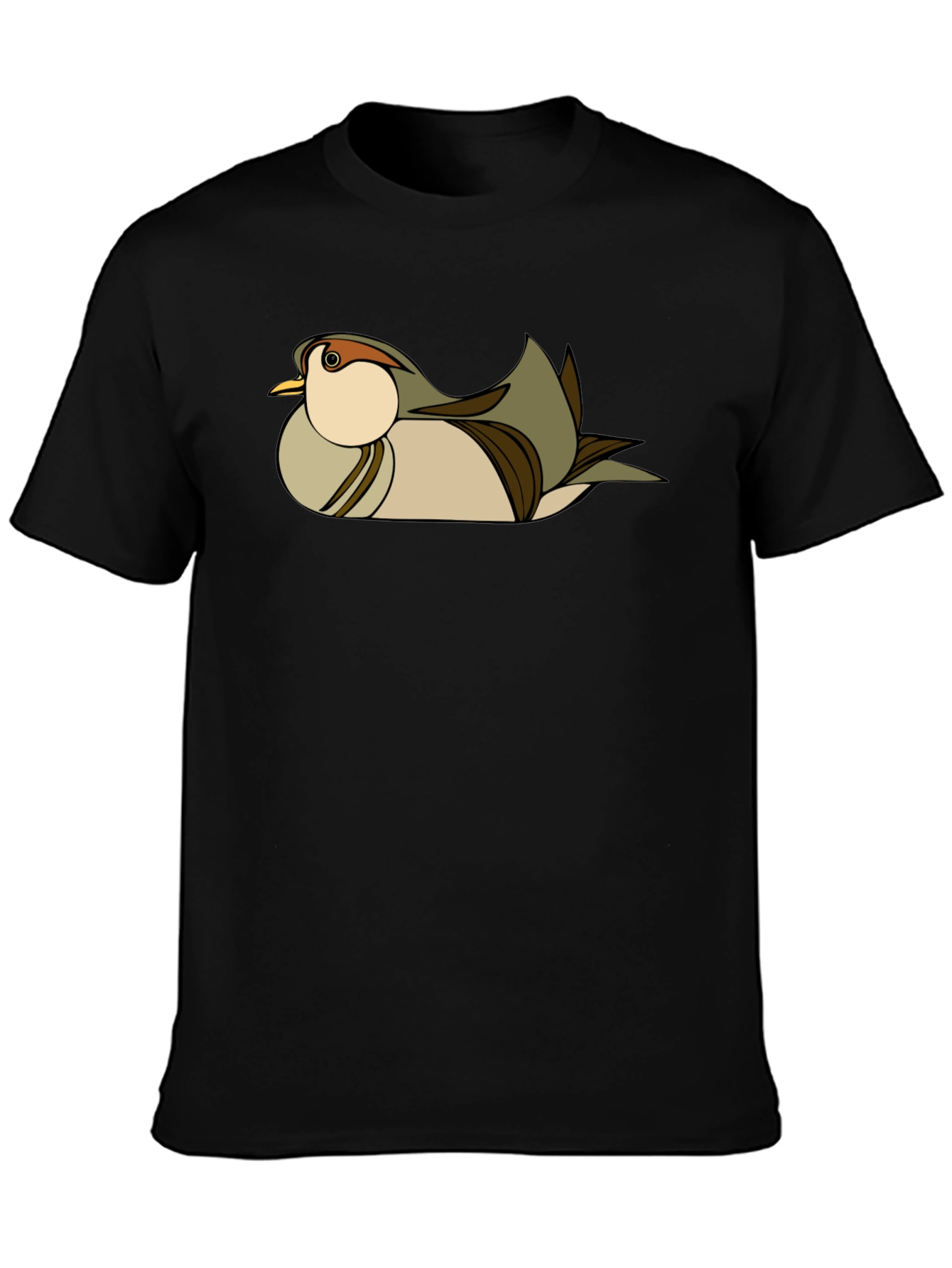 Stylish Bird Graphic Black T-Shirt