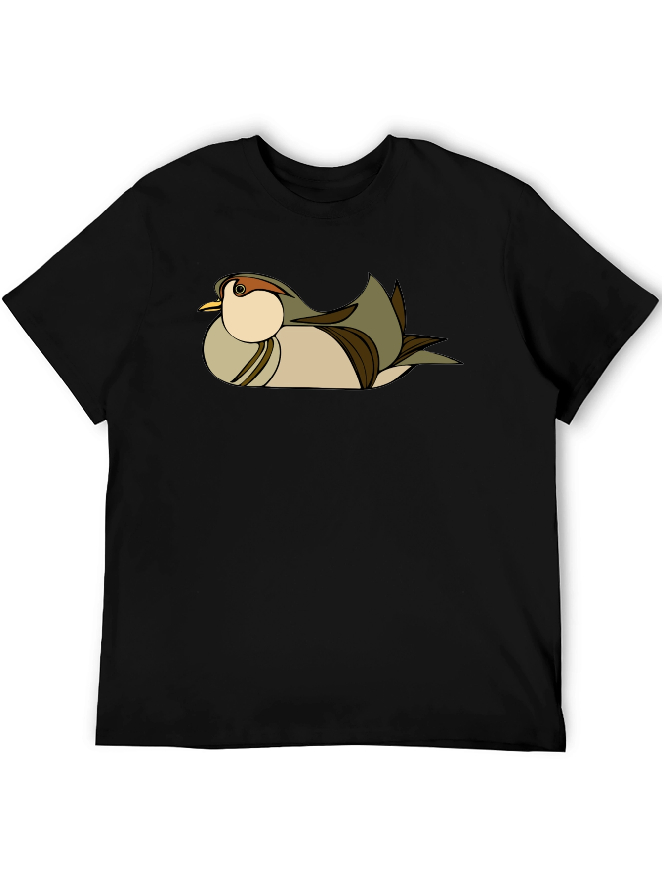 Stylish Bird Graphic Black T-Shirt