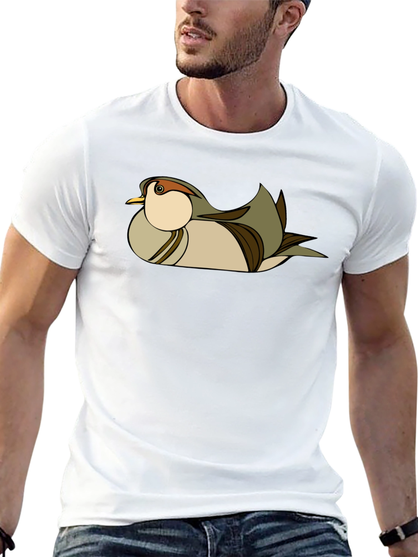 Stylish Bird Graphic Black T-Shirt