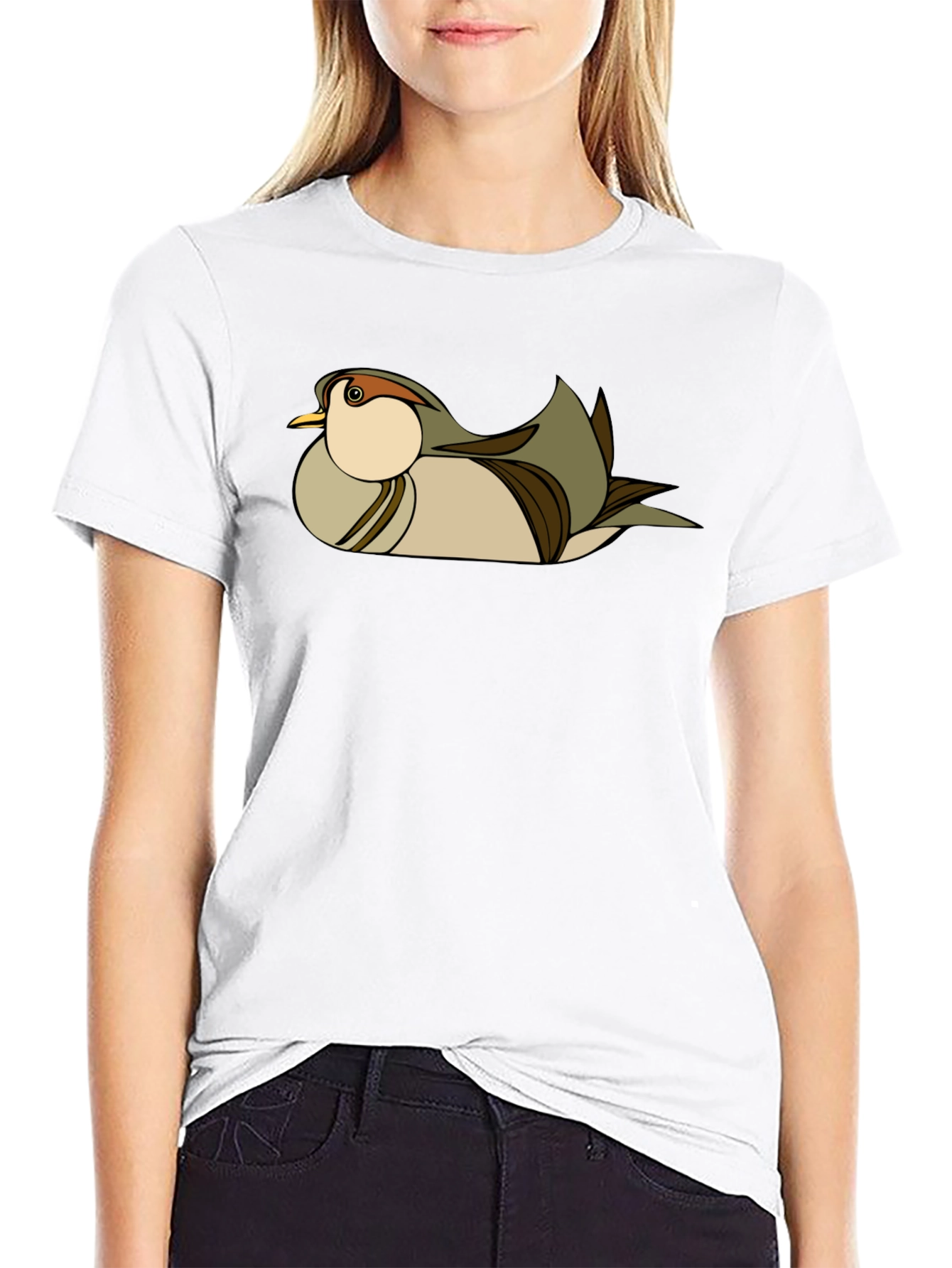 Stylish Bird Graphic Black T-Shirt