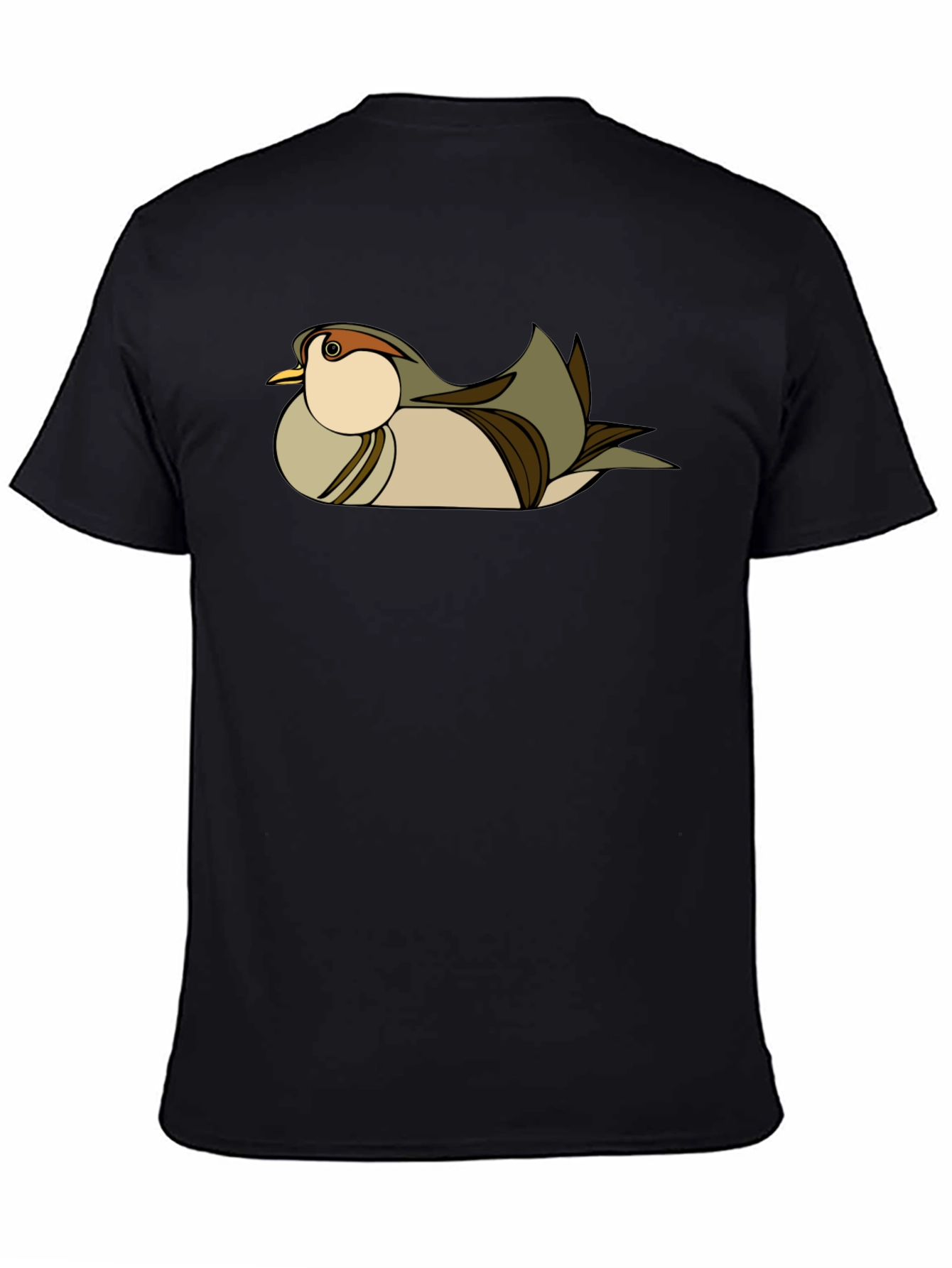 Stylish Bird Graphic Black T-Shirt