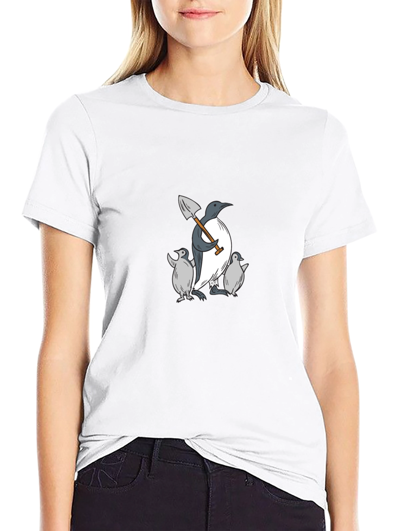 Penguin Family Black T-Shirt