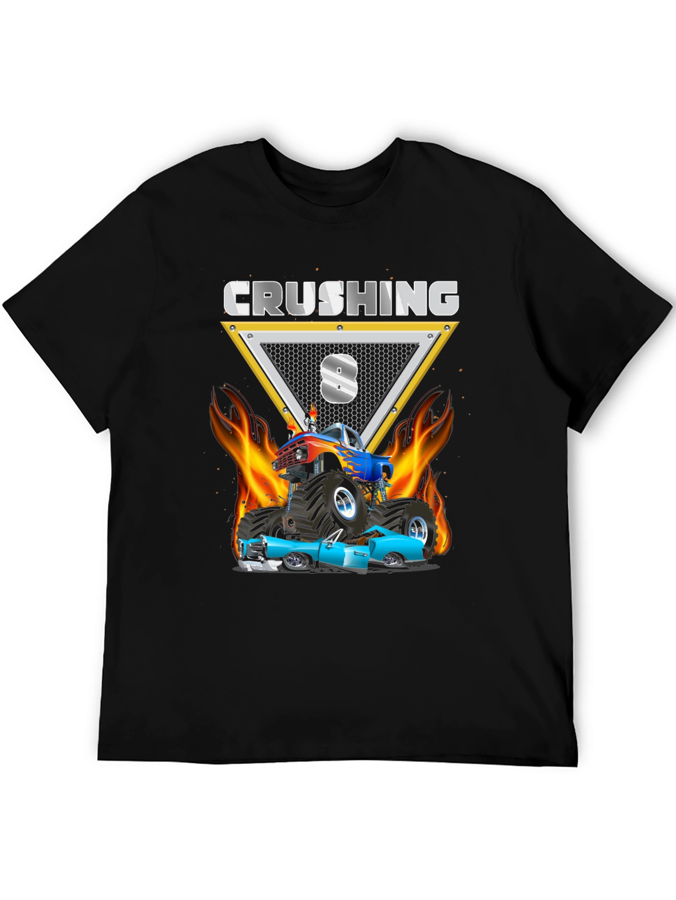 Crushing 8 Monster Truck Birthday Shirt