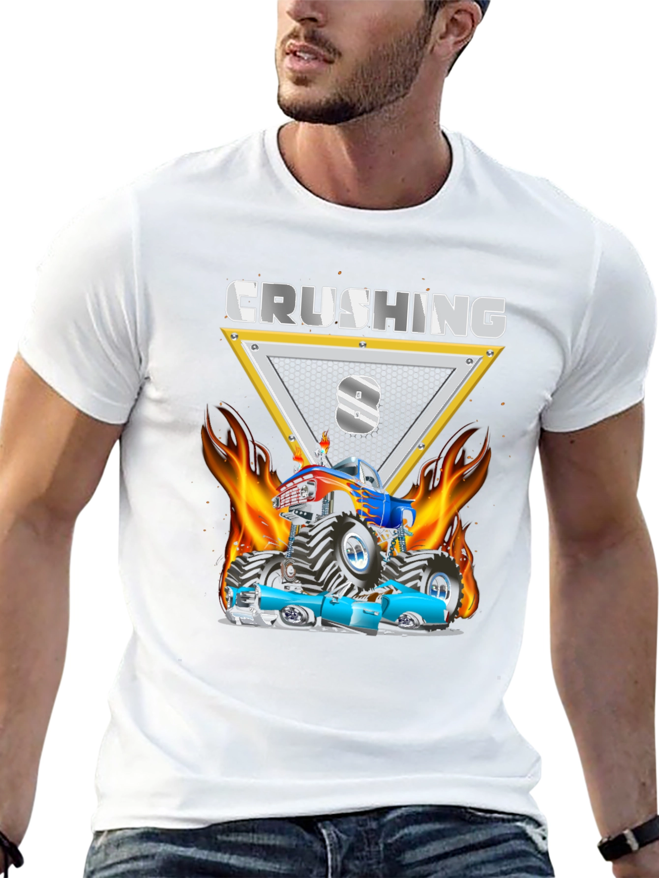 Crushing 8 Monster Truck Birthday Shirt