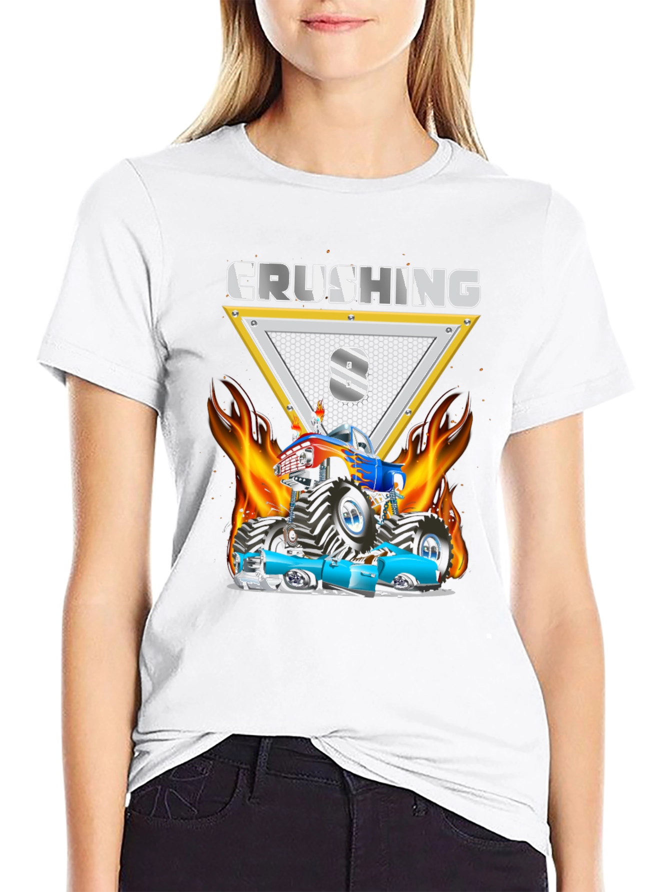 Crushing 8 Monster Truck Birthday Shirt