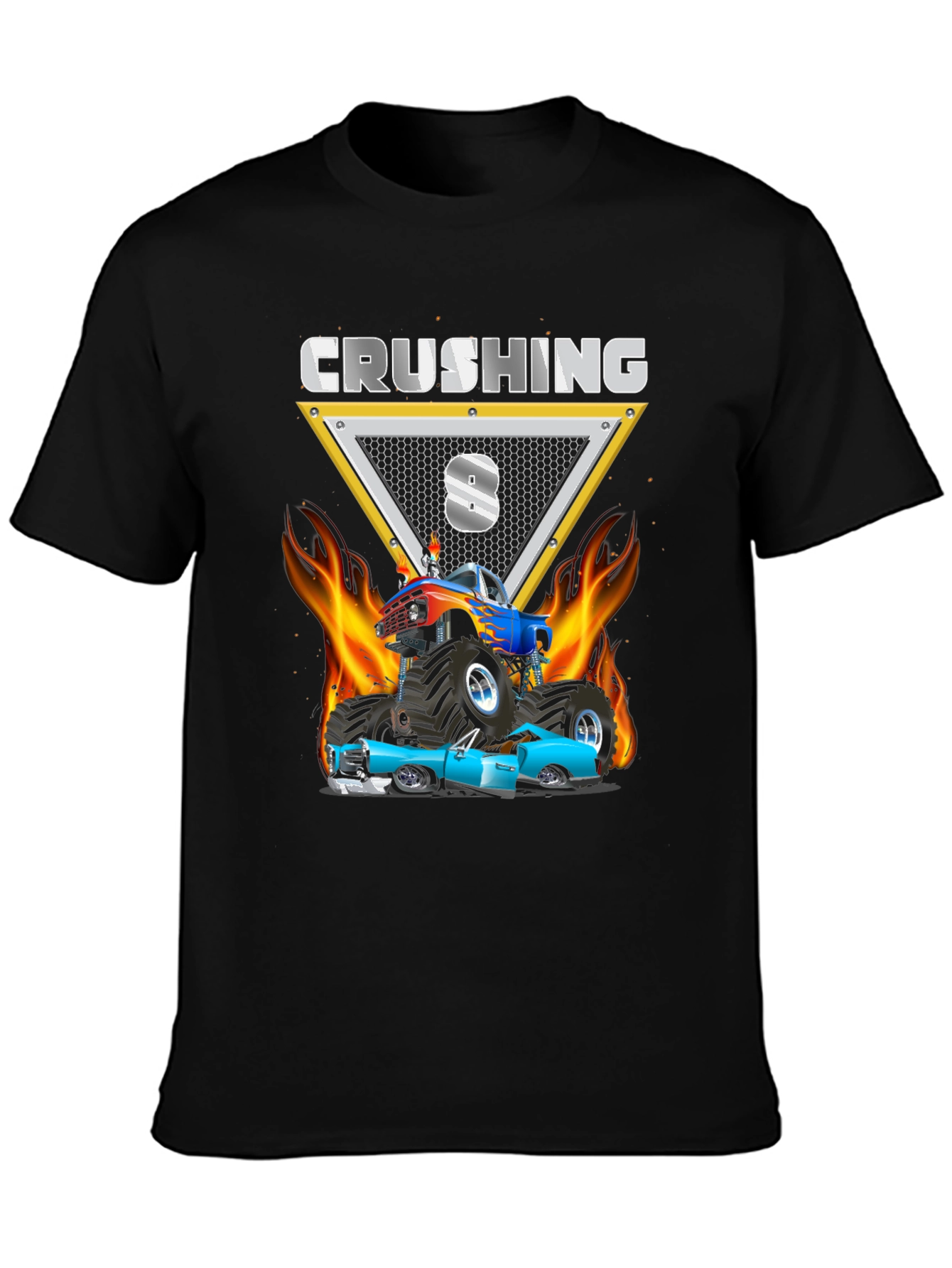 Crushing 8 Monster Truck Birthday Shirt