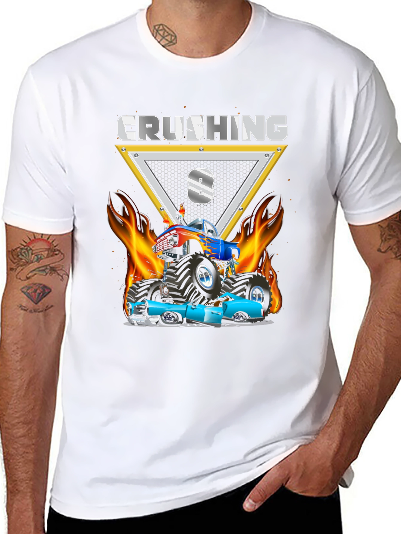 Crushing 8 Monster Truck Birthday Shirt