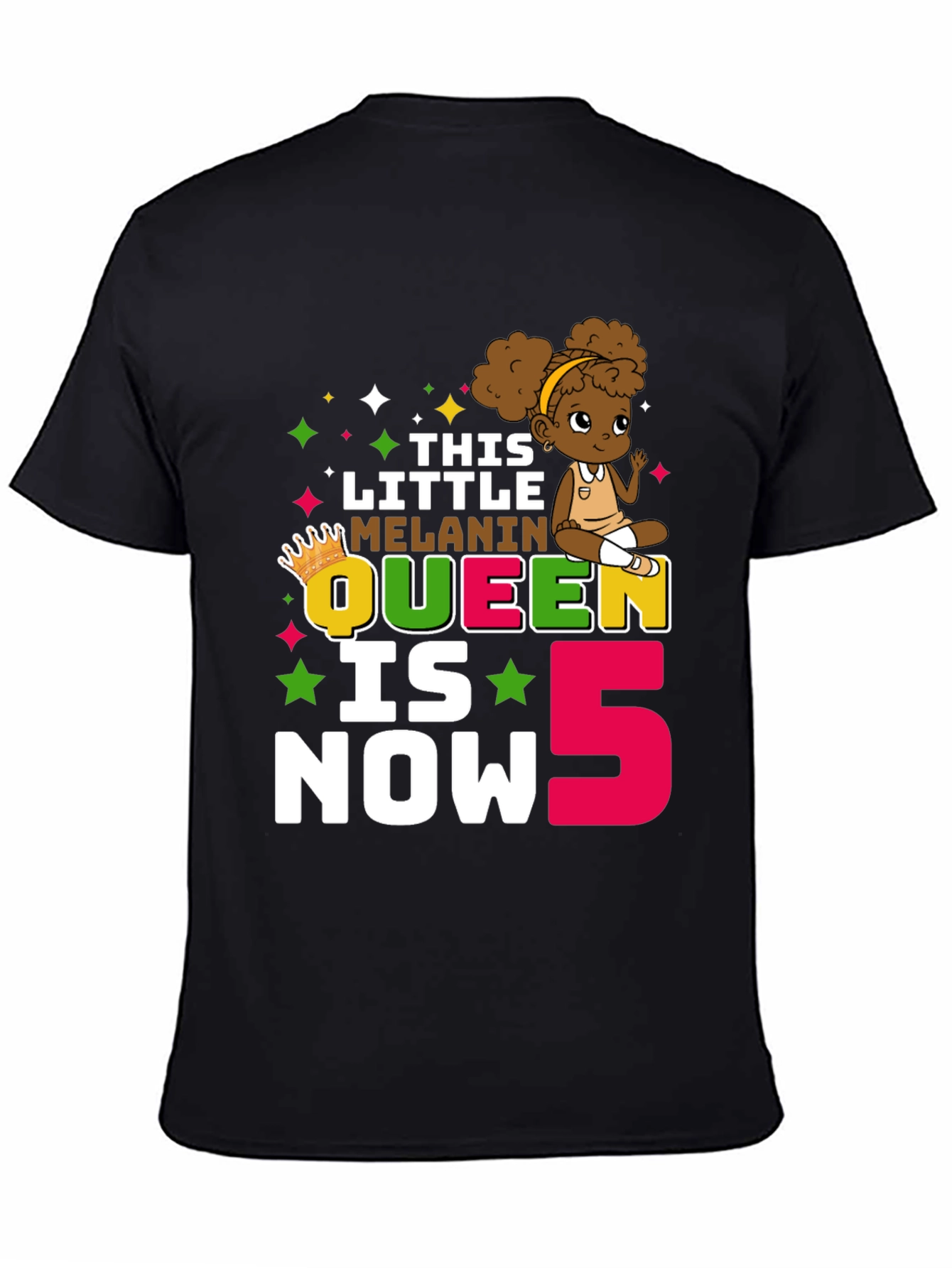 This Little Melanin Queen is Now 5 T-Shirt