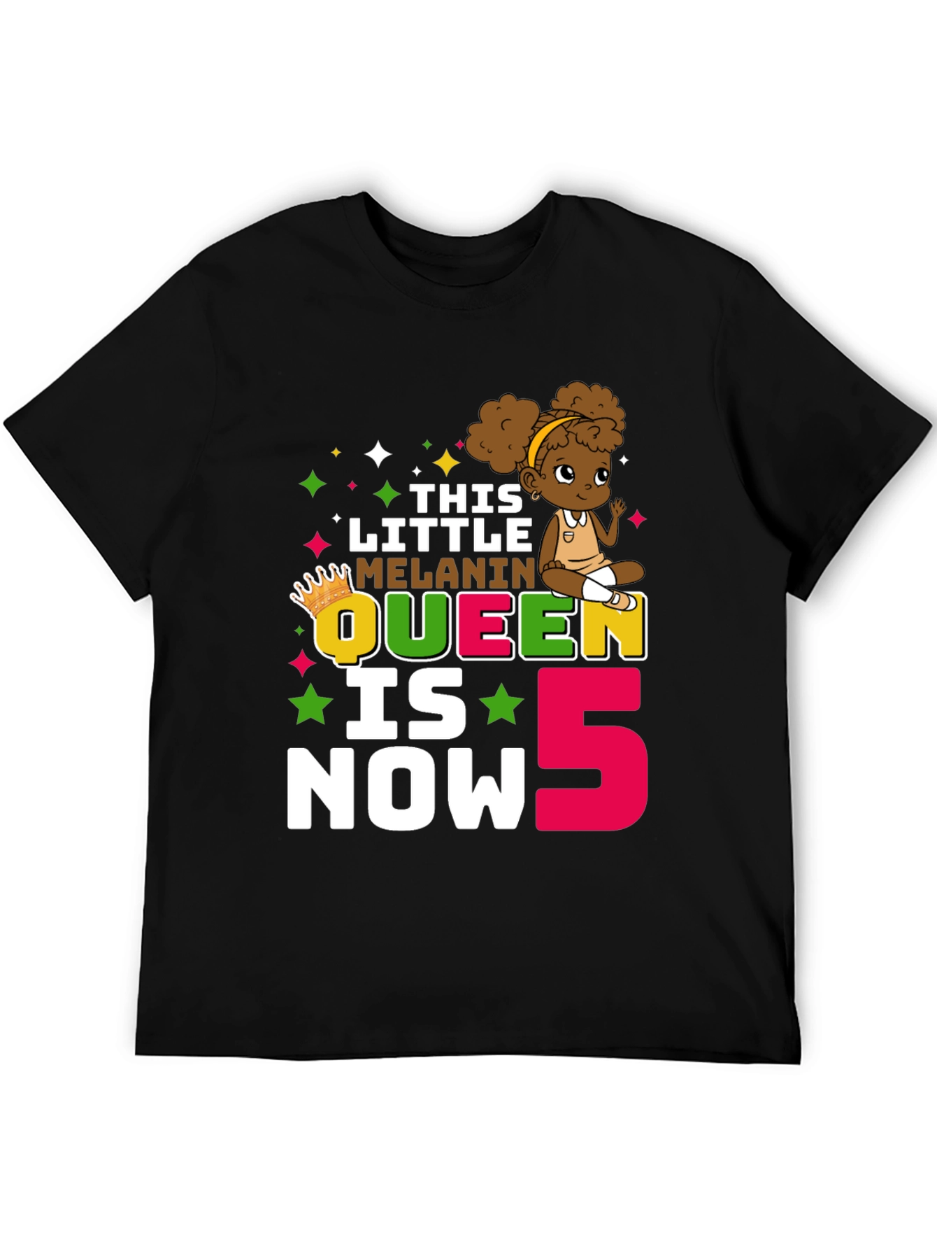 This Little Melanin Queen is Now 5 T-Shirt