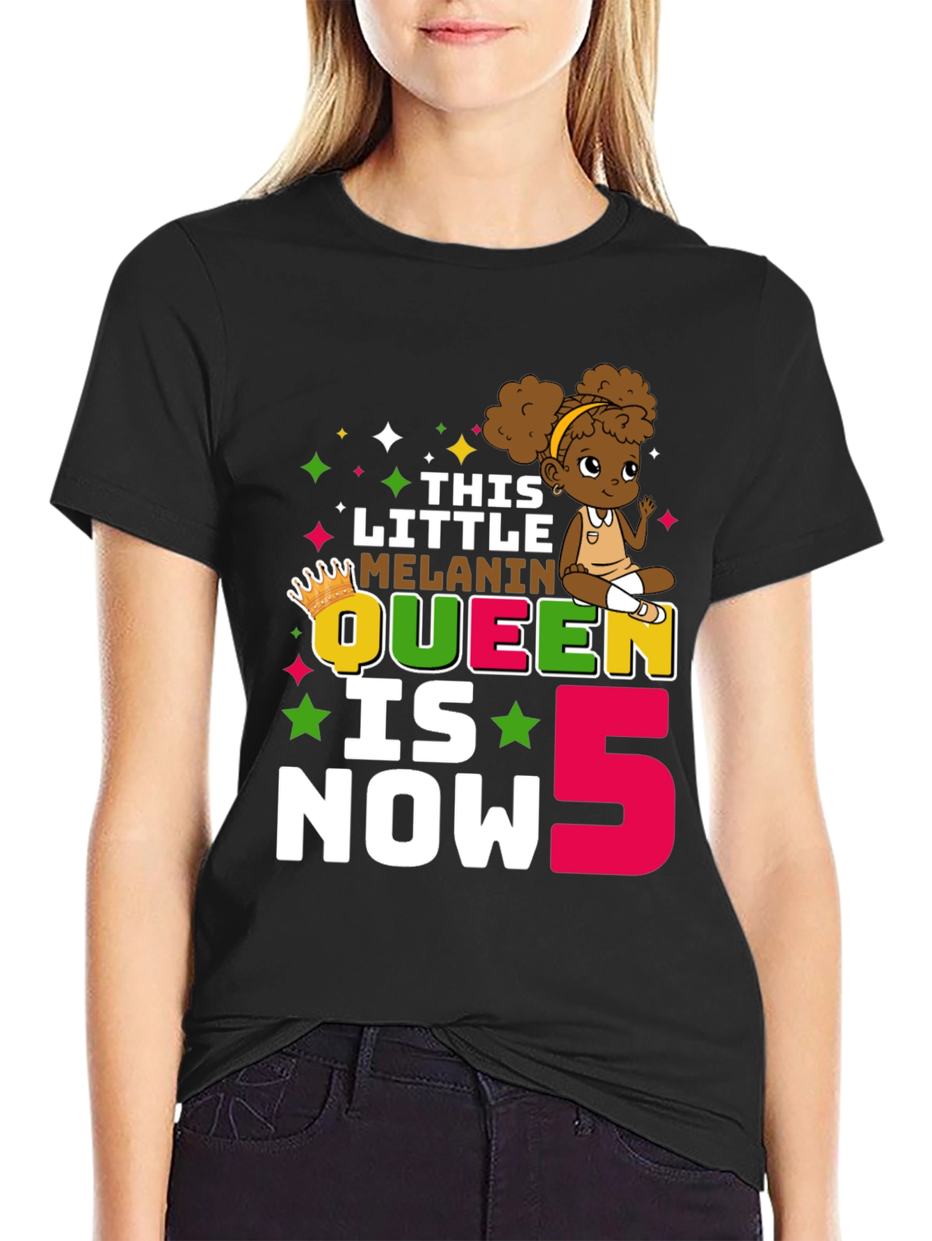 This Little Melanin Queen is Now 5 T-Shirt
