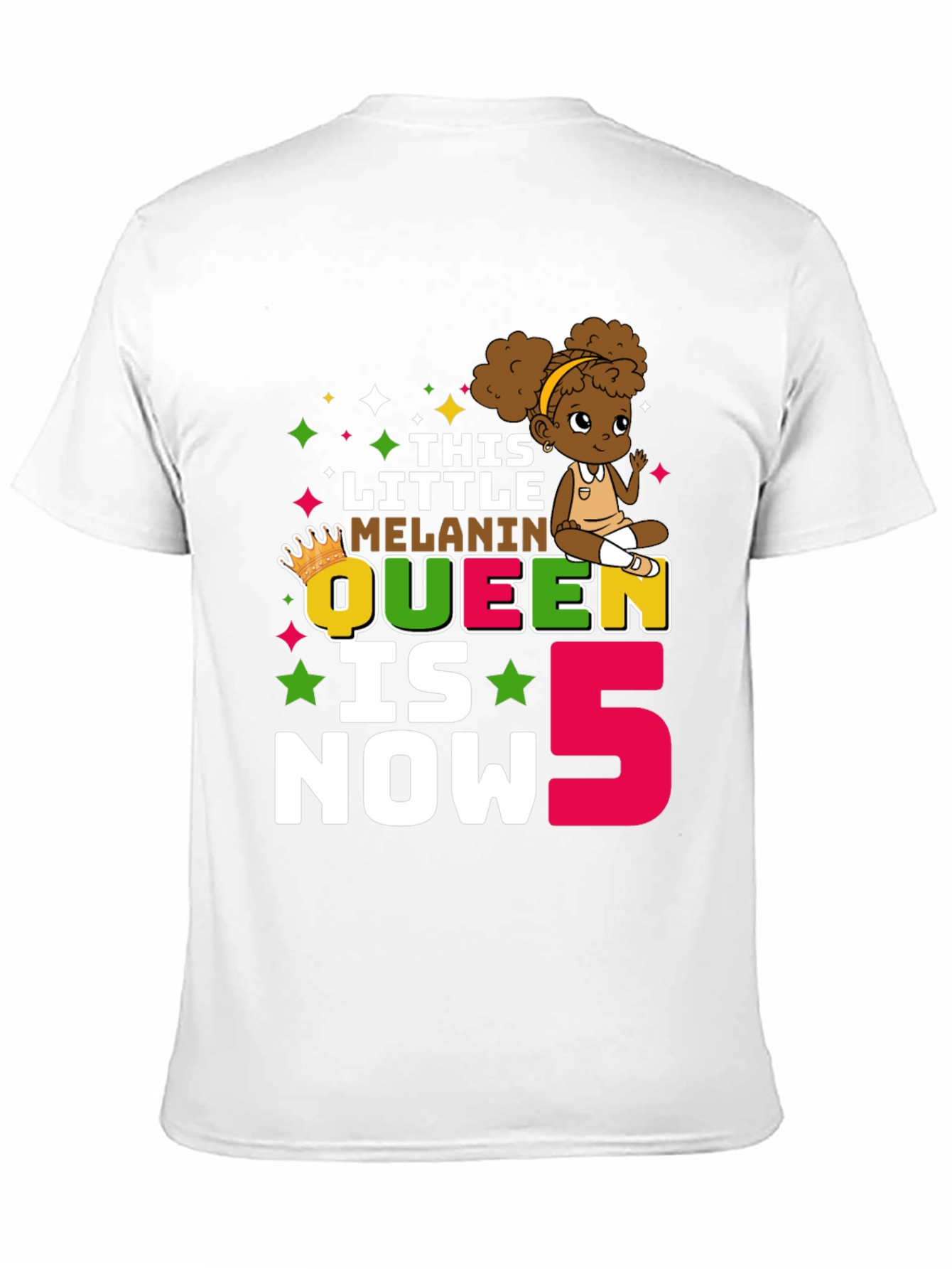 This Little Melanin Queen is Now 5 T-Shirt