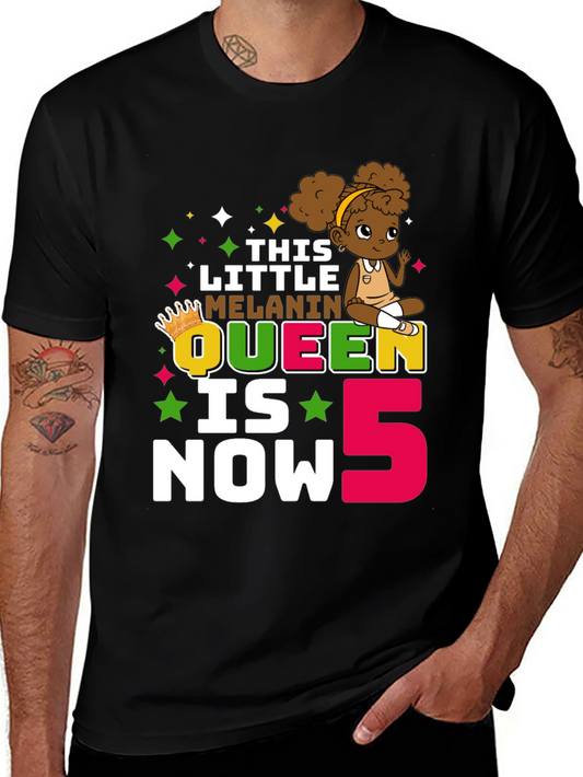This Little Melanin Queen is Now 5 T-Shirt