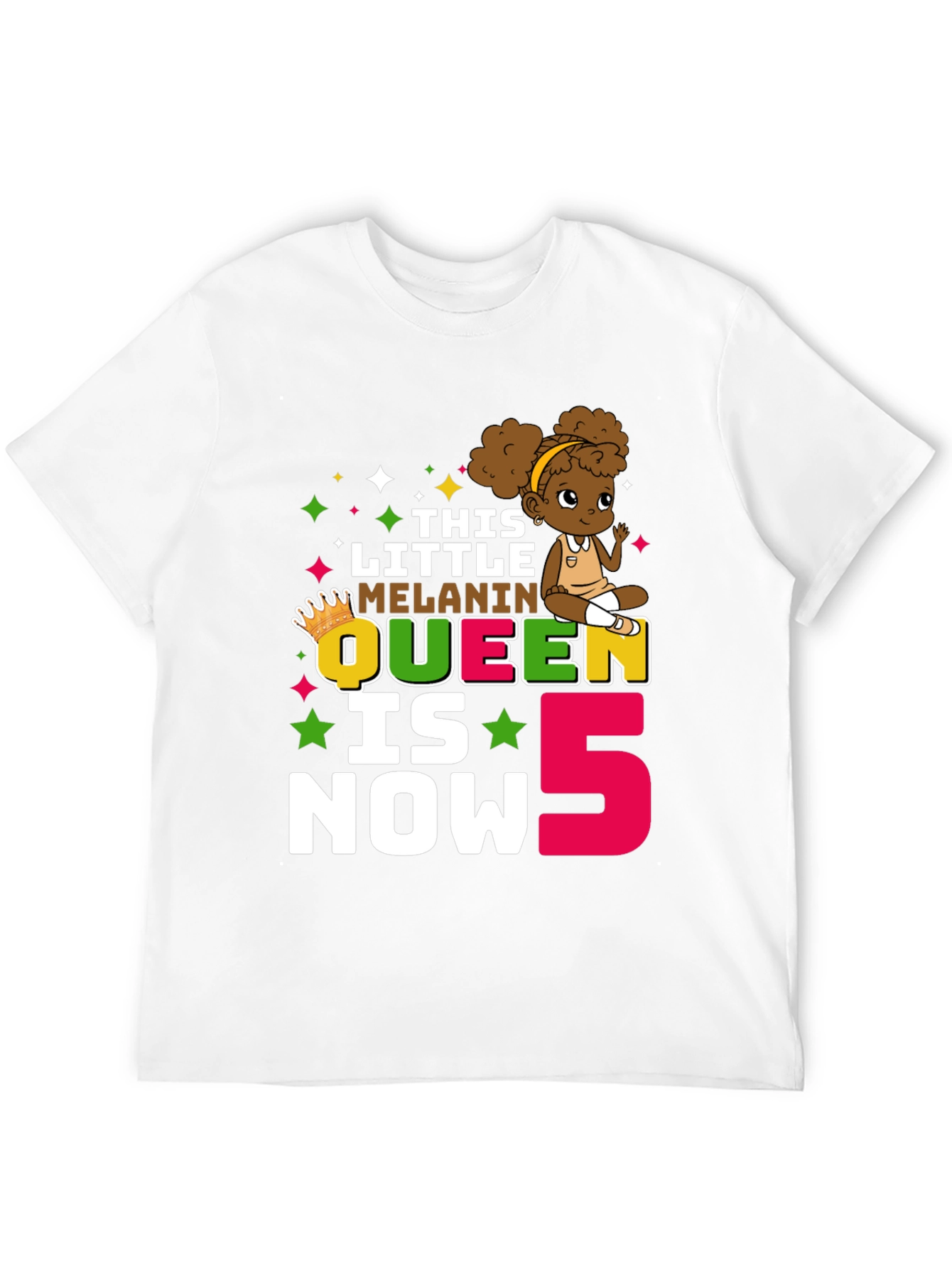 This Little Melanin Queen is Now 5 T-Shirt