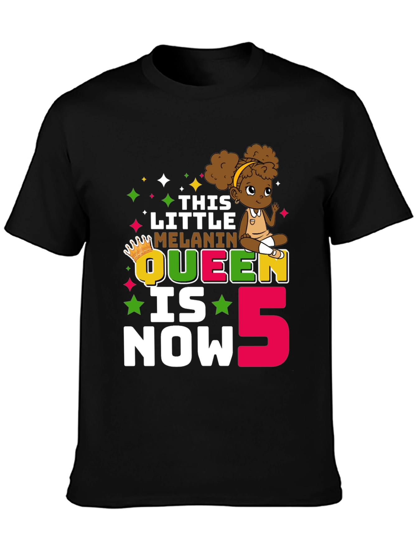 This Little Melanin Queen is Now 5 T-Shirt