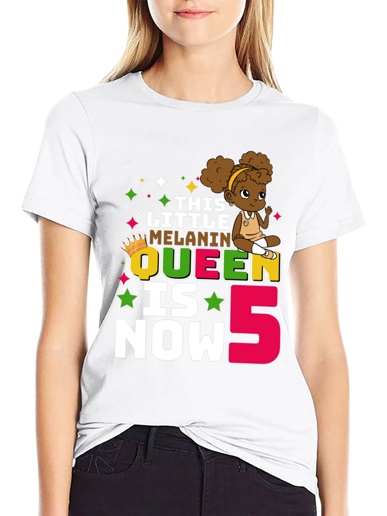 This Little Melanin Queen is Now 5 T-Shirt