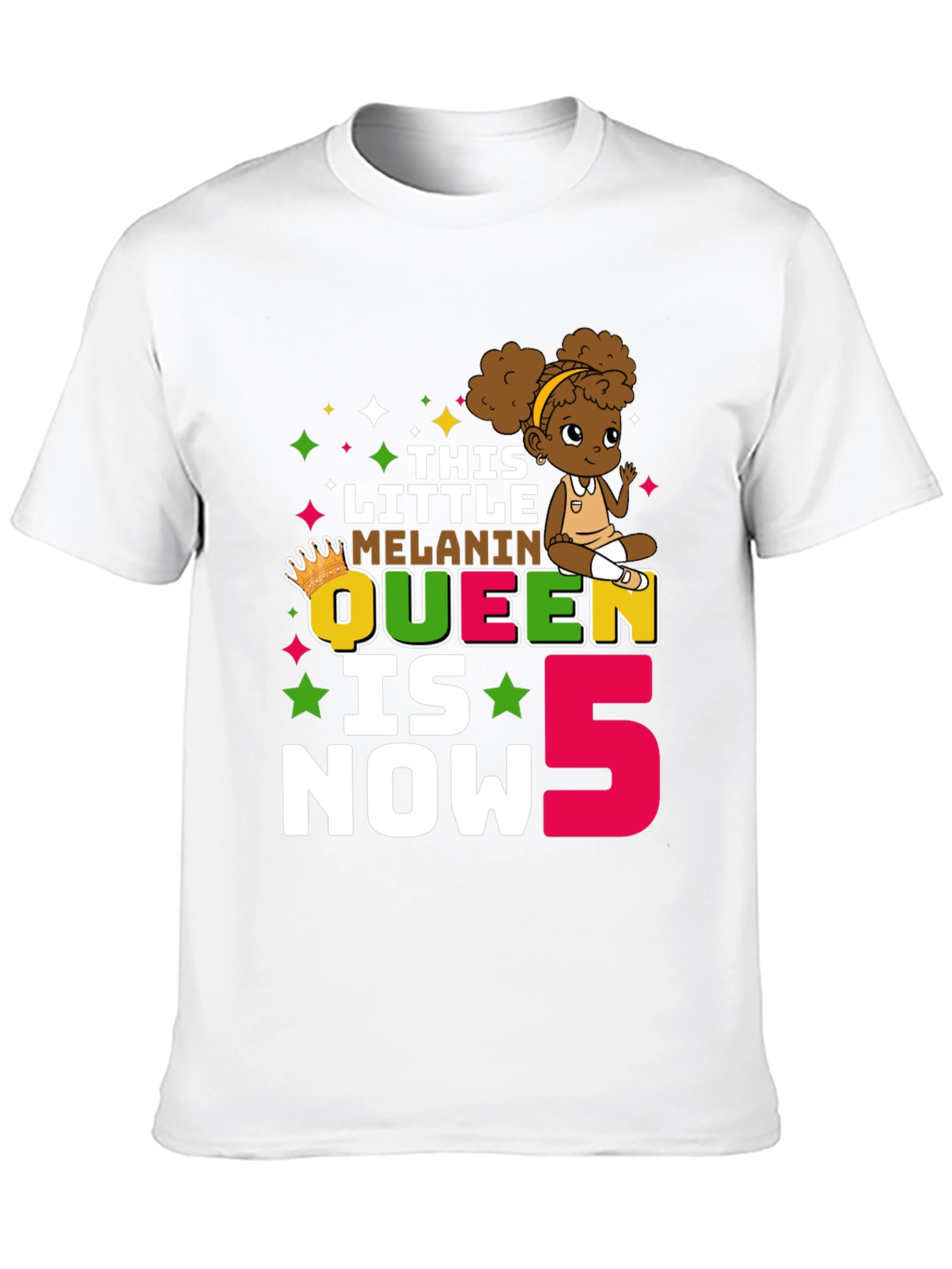This Little Melanin Queen is Now 5 T-Shirt
