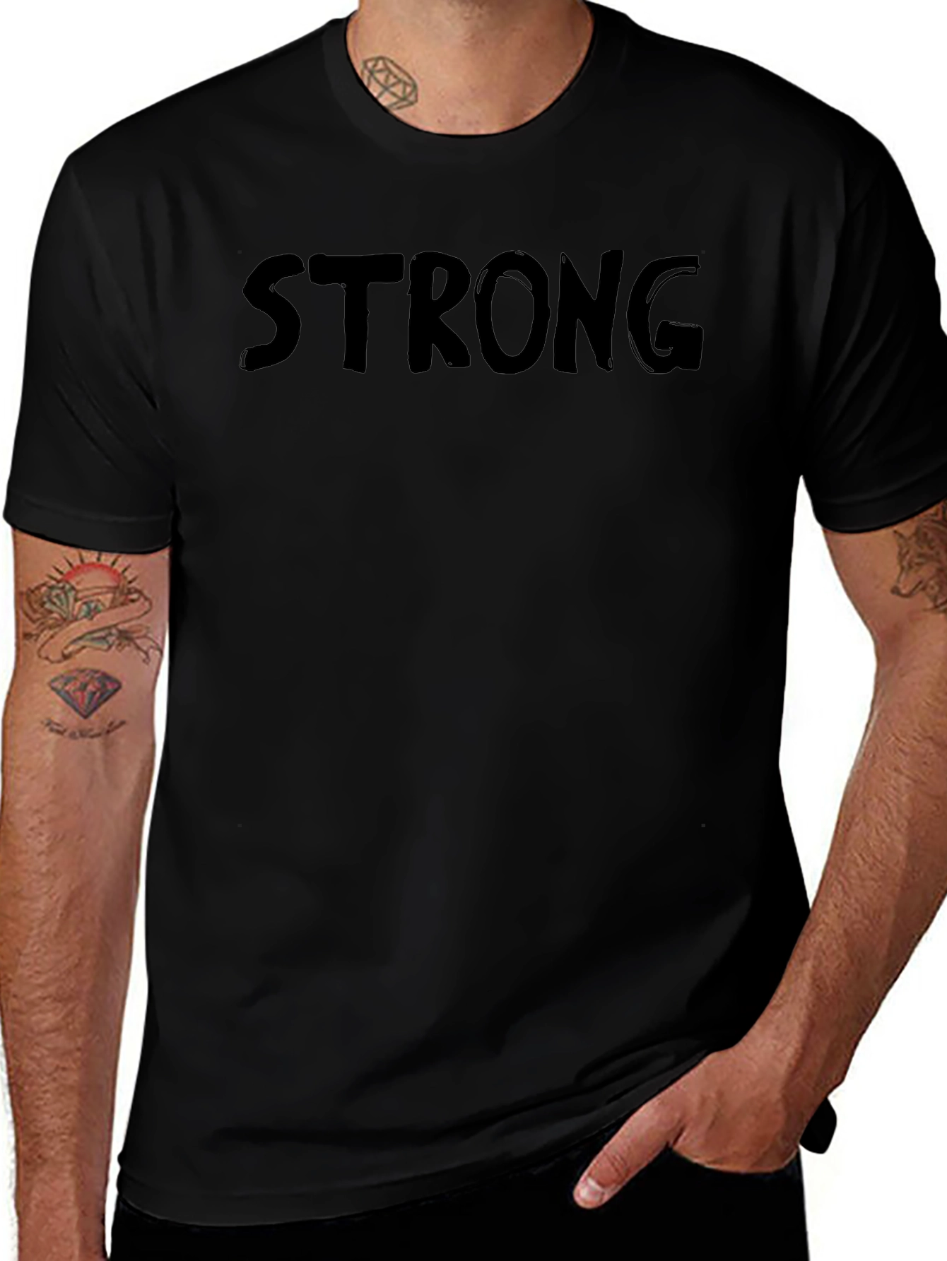 Strong Graphic Tee - Mens Black T-Shirt