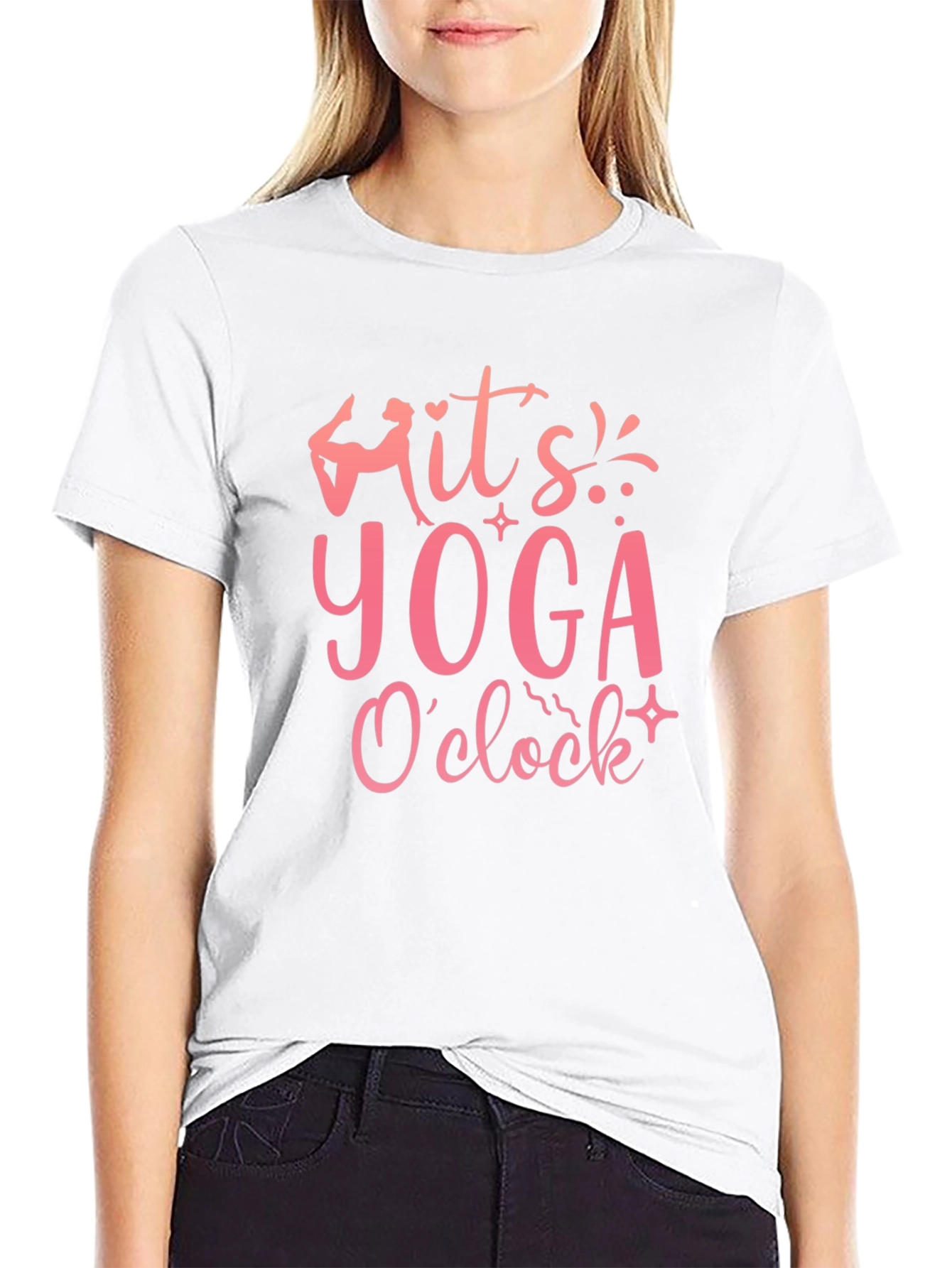 Its Yoga OClock Black Graphic Tee