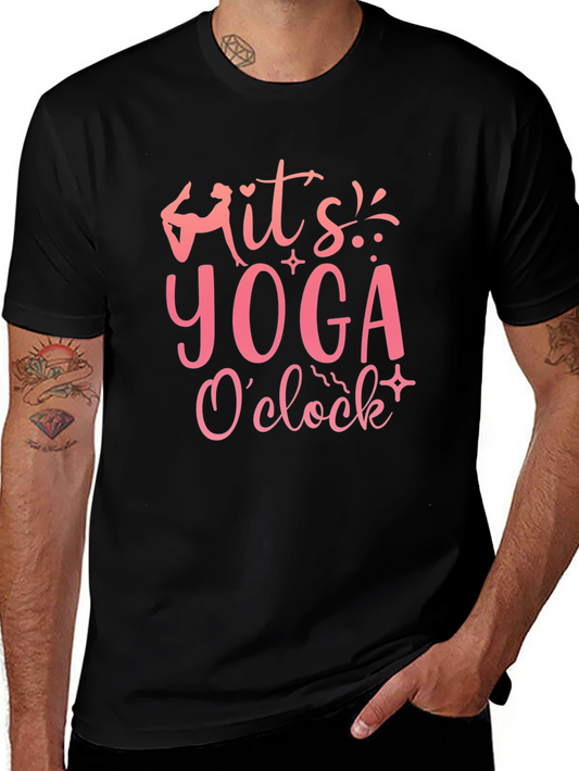 Its Yoga OClock Black Graphic Tee