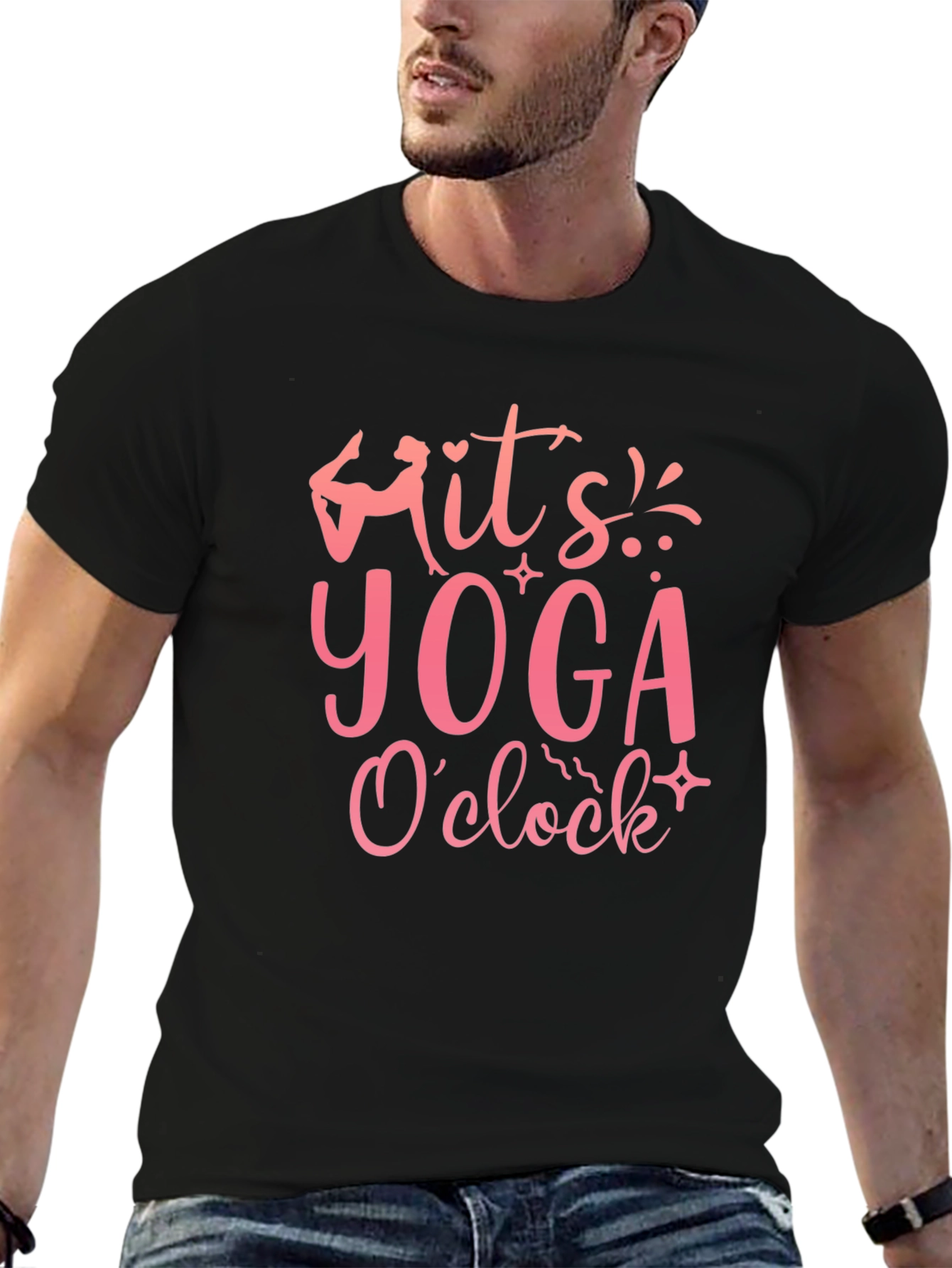 Its Yoga OClock Black Graphic Tee