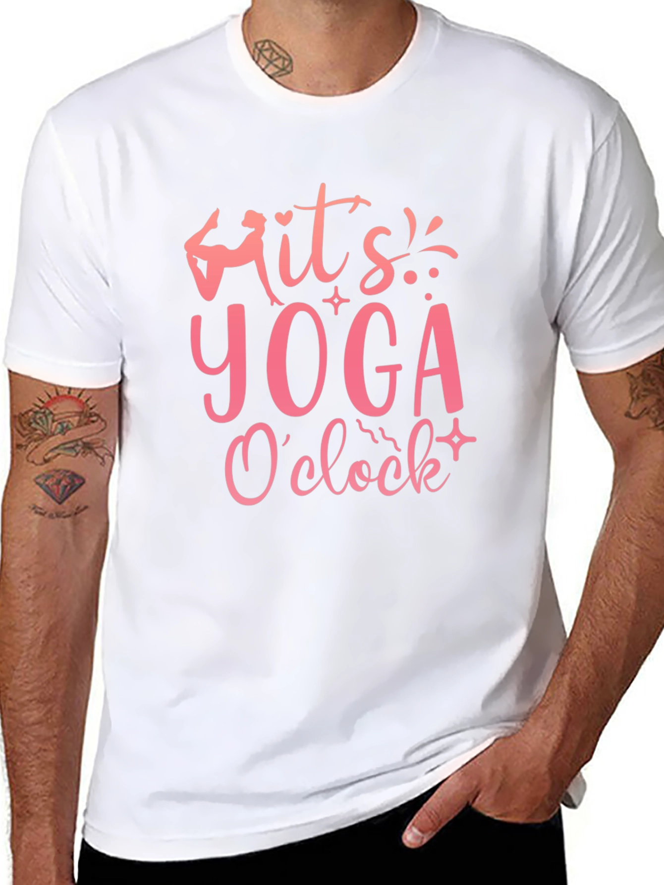 Its Yoga OClock Black Graphic Tee