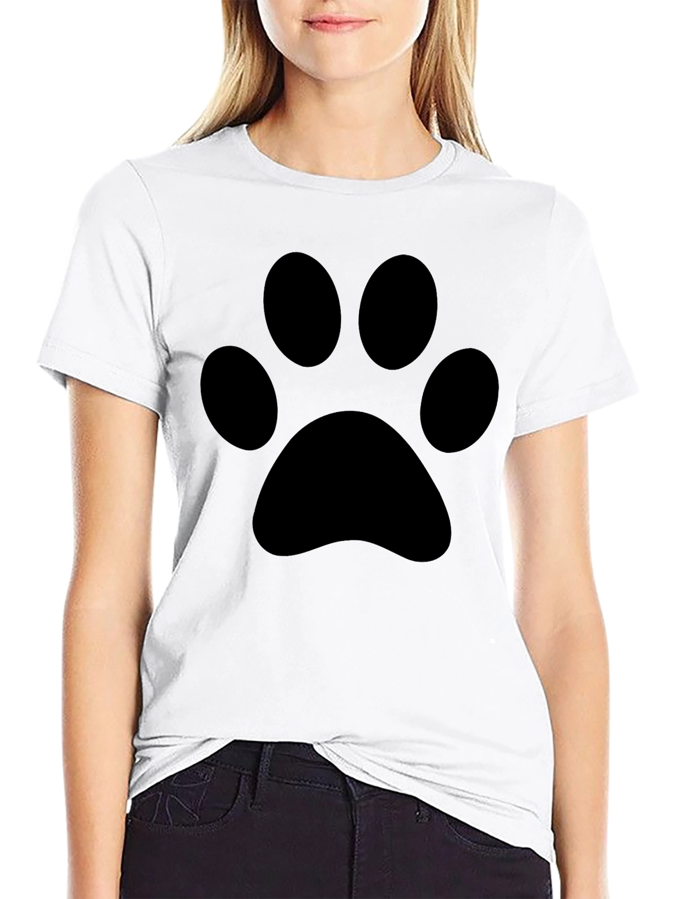 Black Paw Print T-Shirt - Casual Style