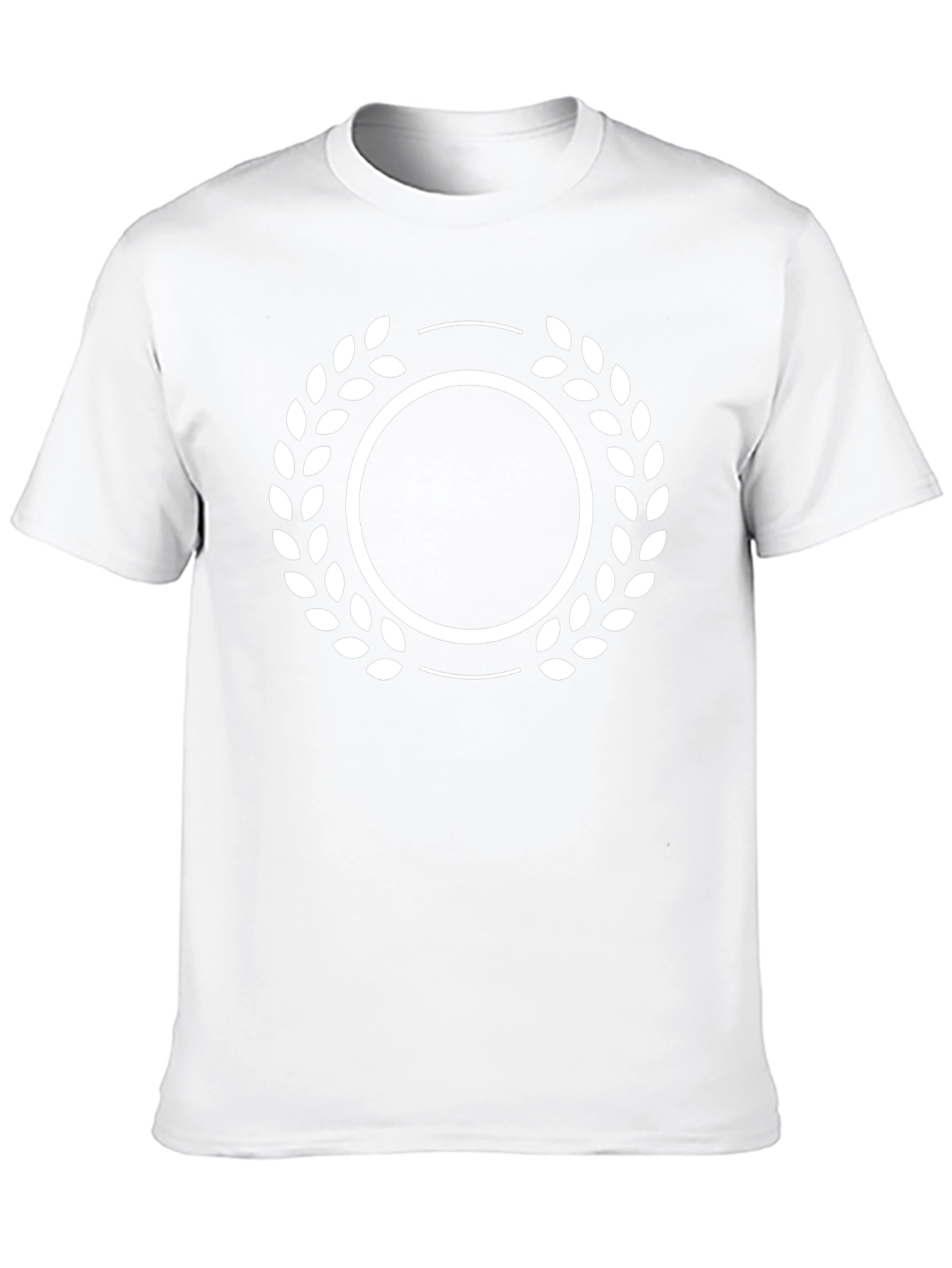 Black T-Shirt with Laurel Wreath Design