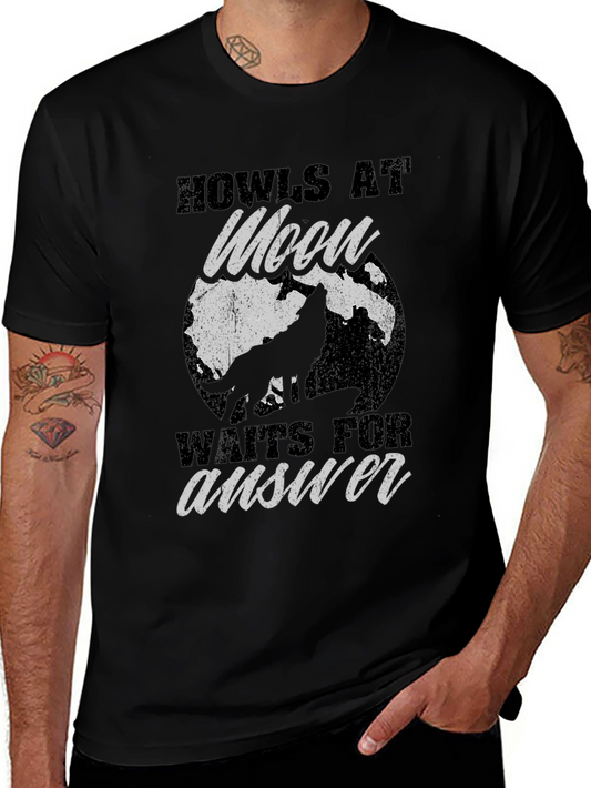 Howls at Moon Graphic Tee - Black