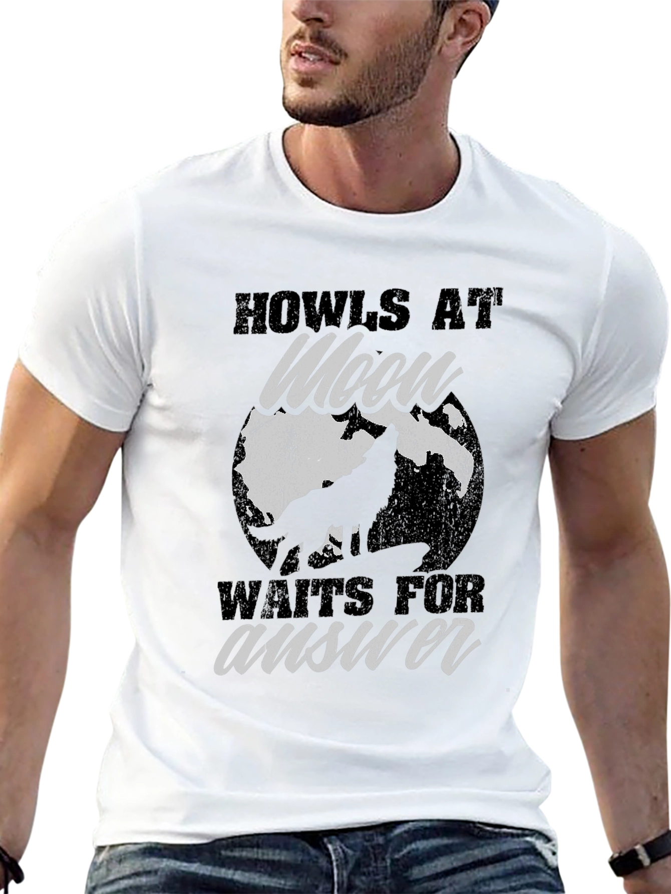 Howls at Moon Graphic Tee - Black